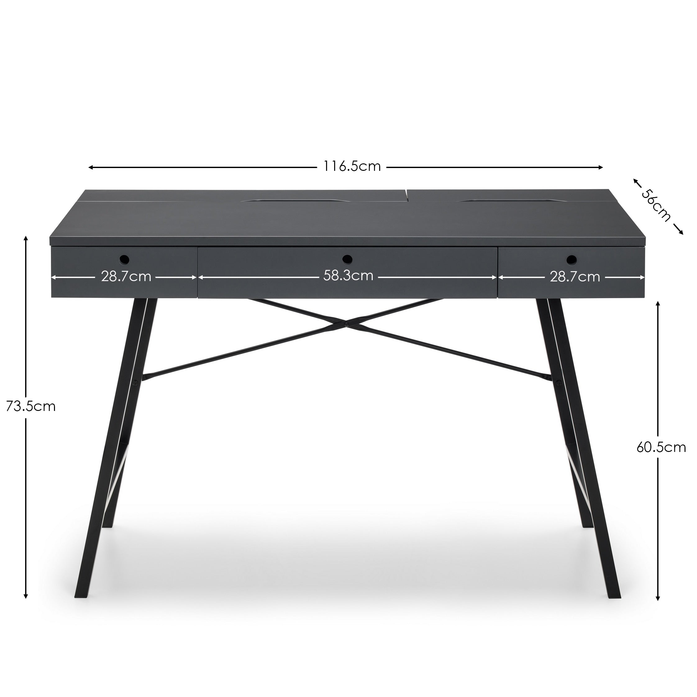 Trianon Desk - Grey – Julian Bowen, view 3