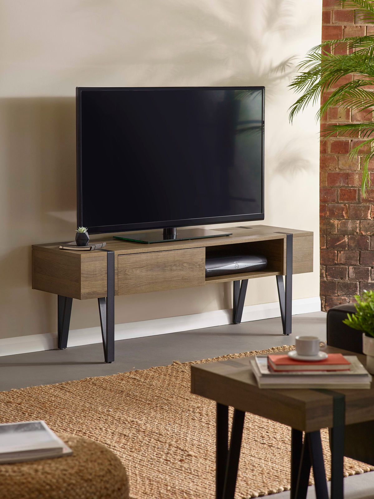Troy TV Unit up to 65" – Rustic Wood Effect