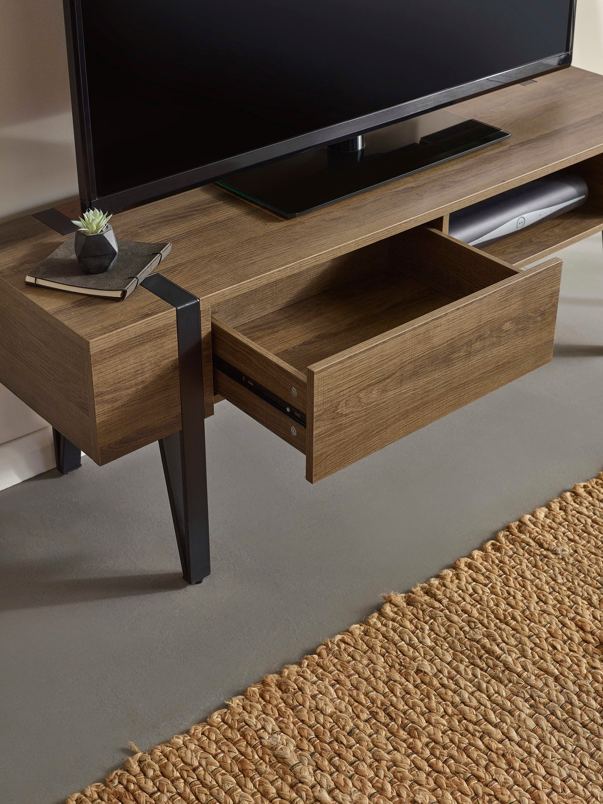 Troy TV Unit up to 65" – Rustic Wood Effect