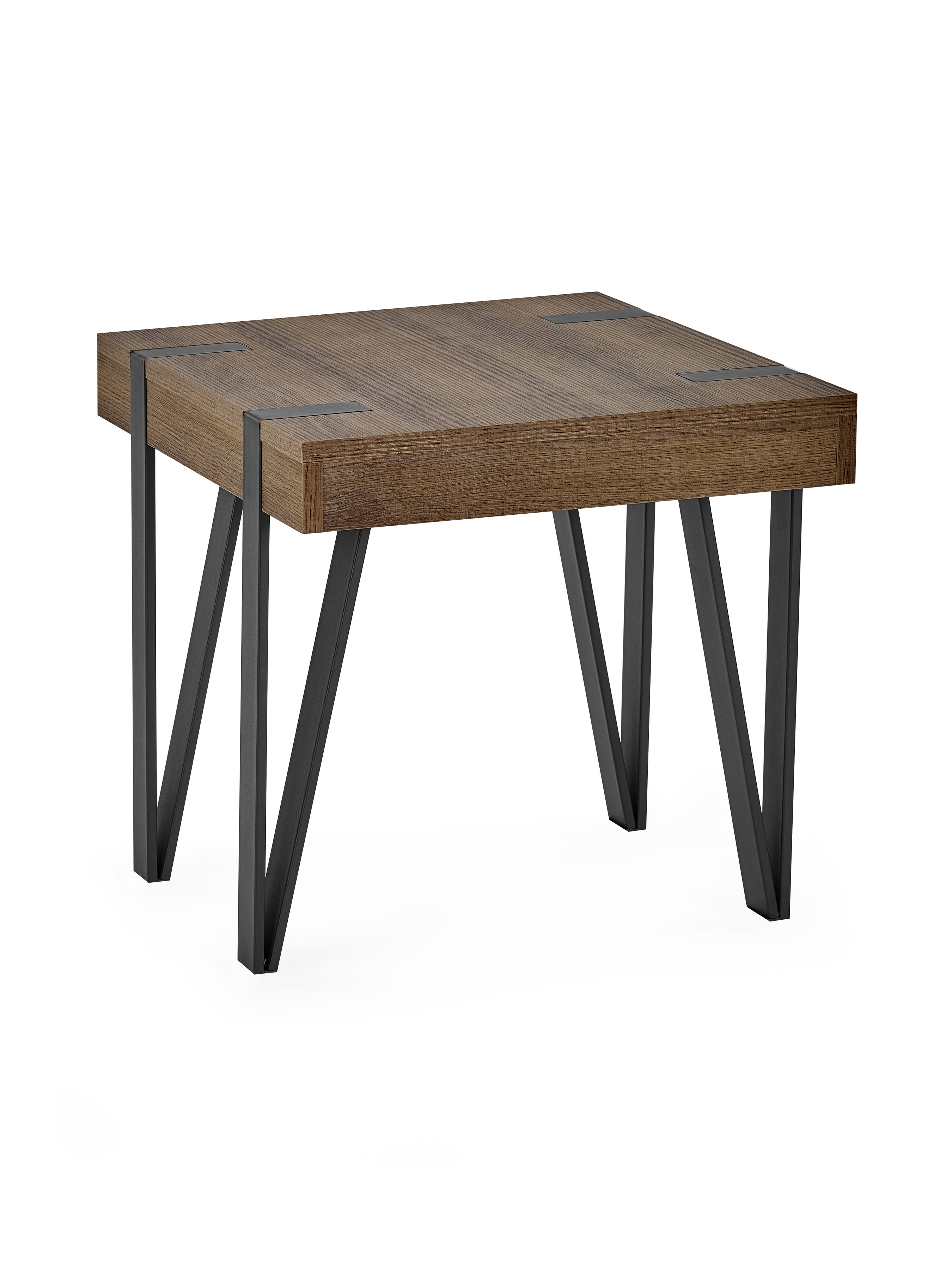 Troy 50cm Side Table – Rustic Wood Effect