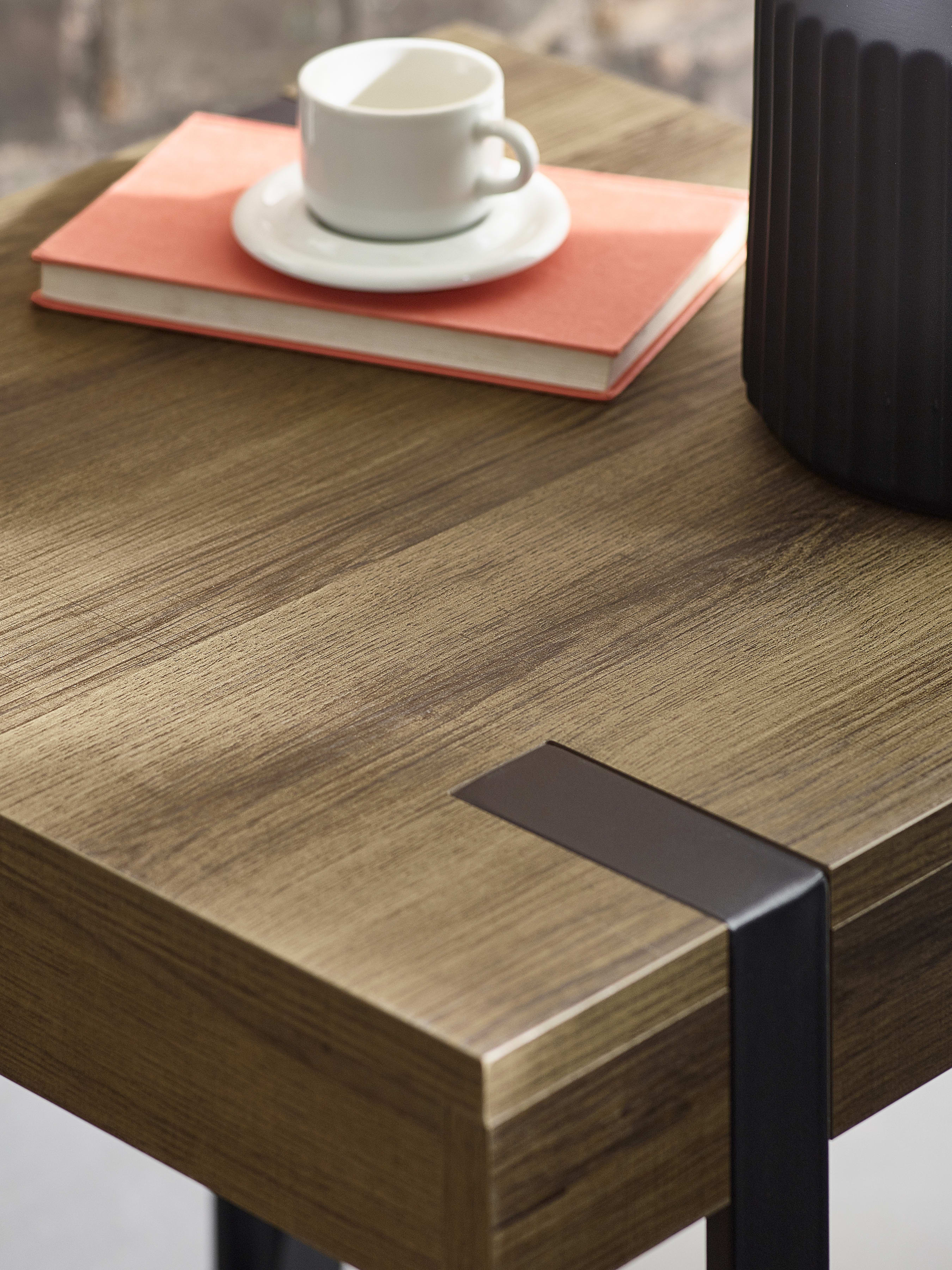 Troy 50cm Side Table – Rustic Wood Effect