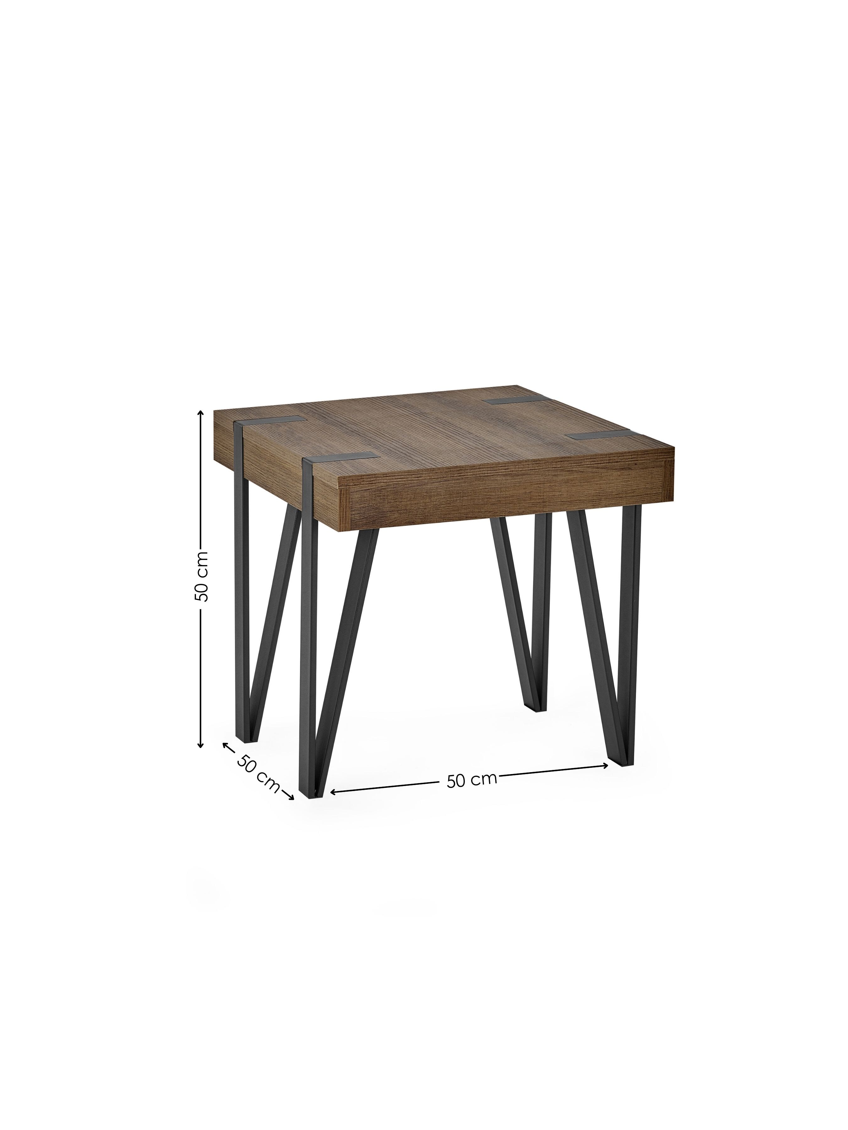 Troy 50cm Side Table – Rustic Wood Effect