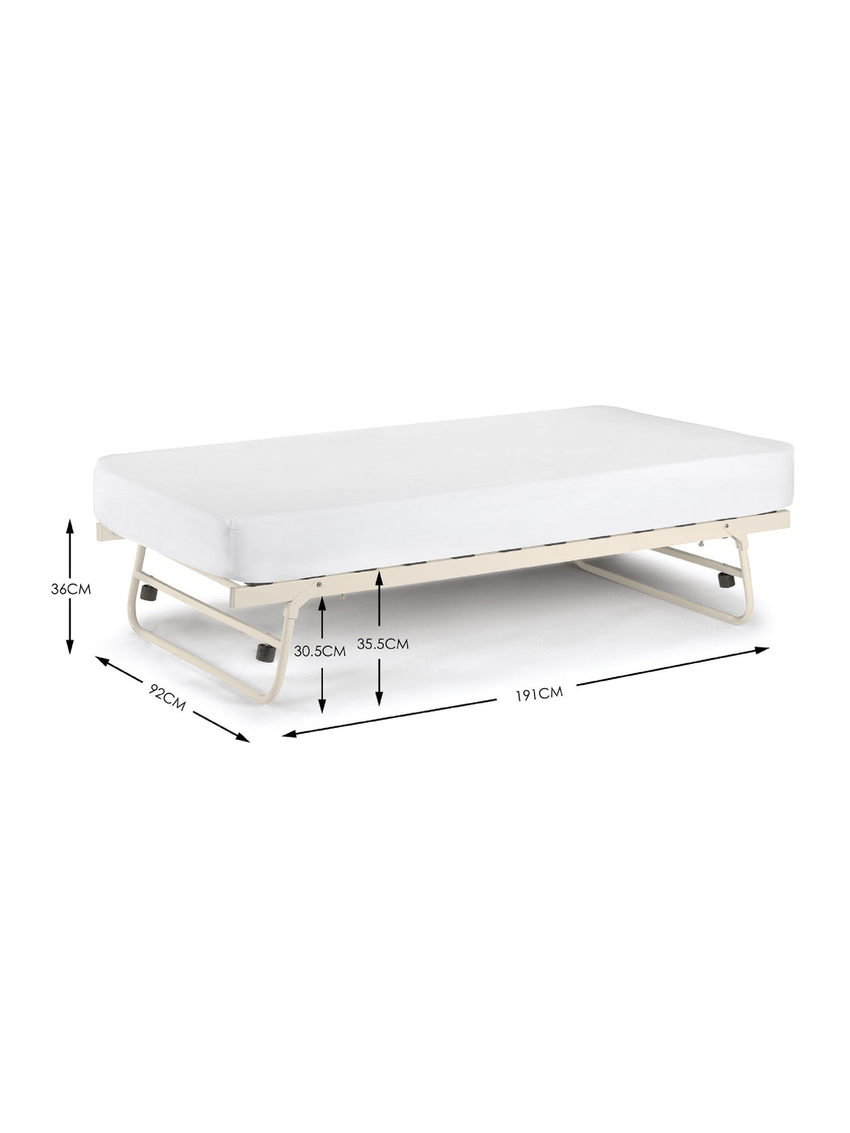 Versailles Underbed/Trundle Bed - Stone White