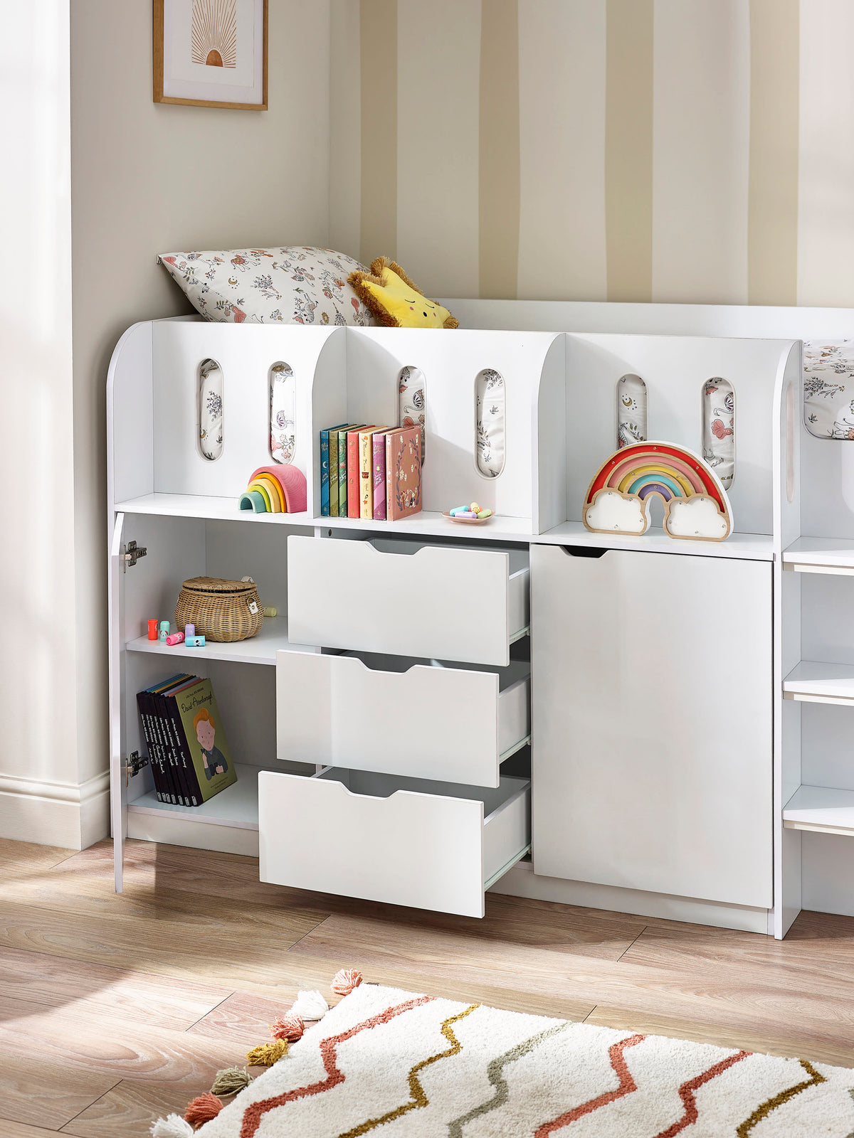 Vision Mid Sleeper Bed – White