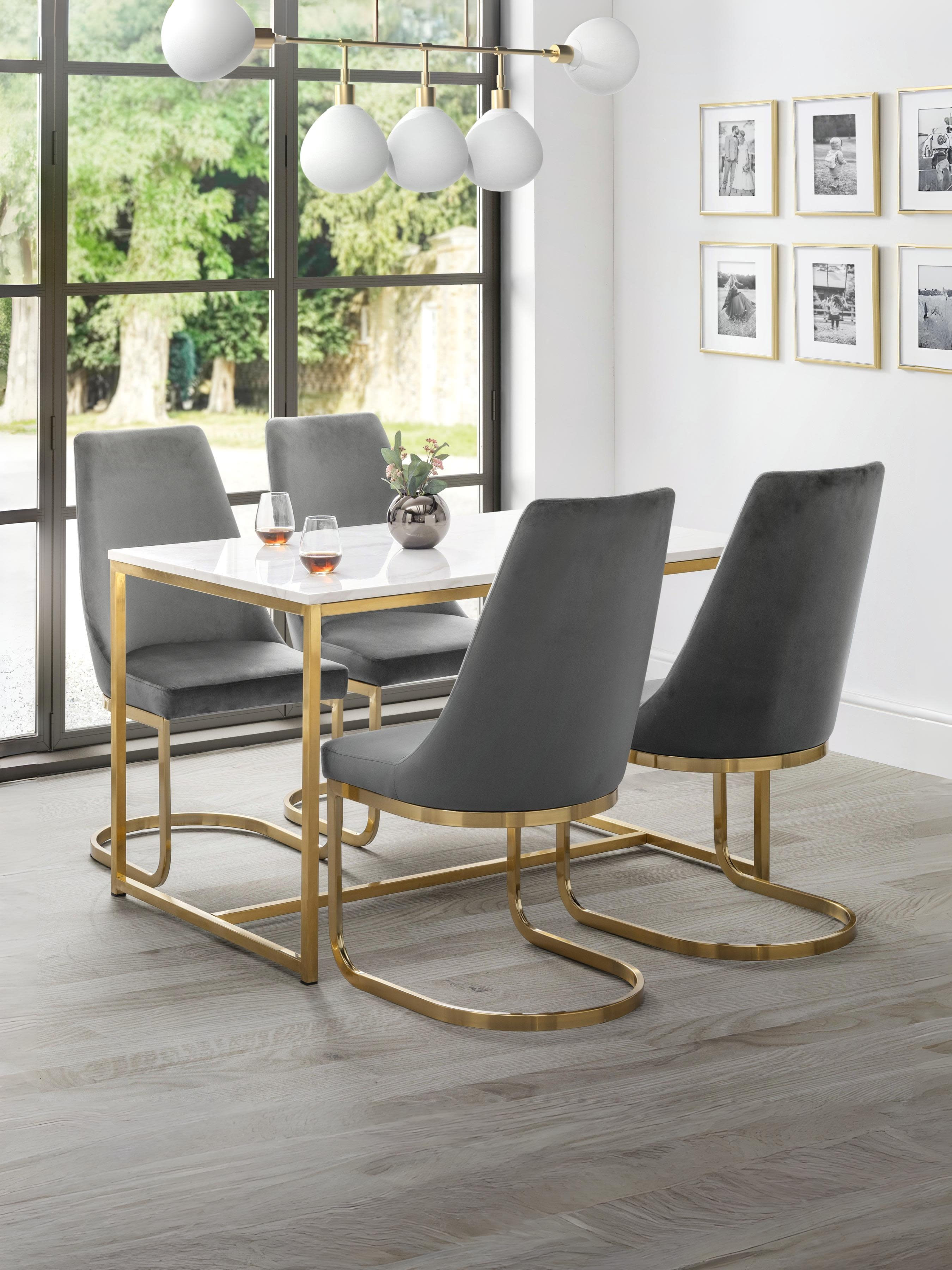 Vittoria Cantilever Dining Chairs - Grey (Set Of 2)