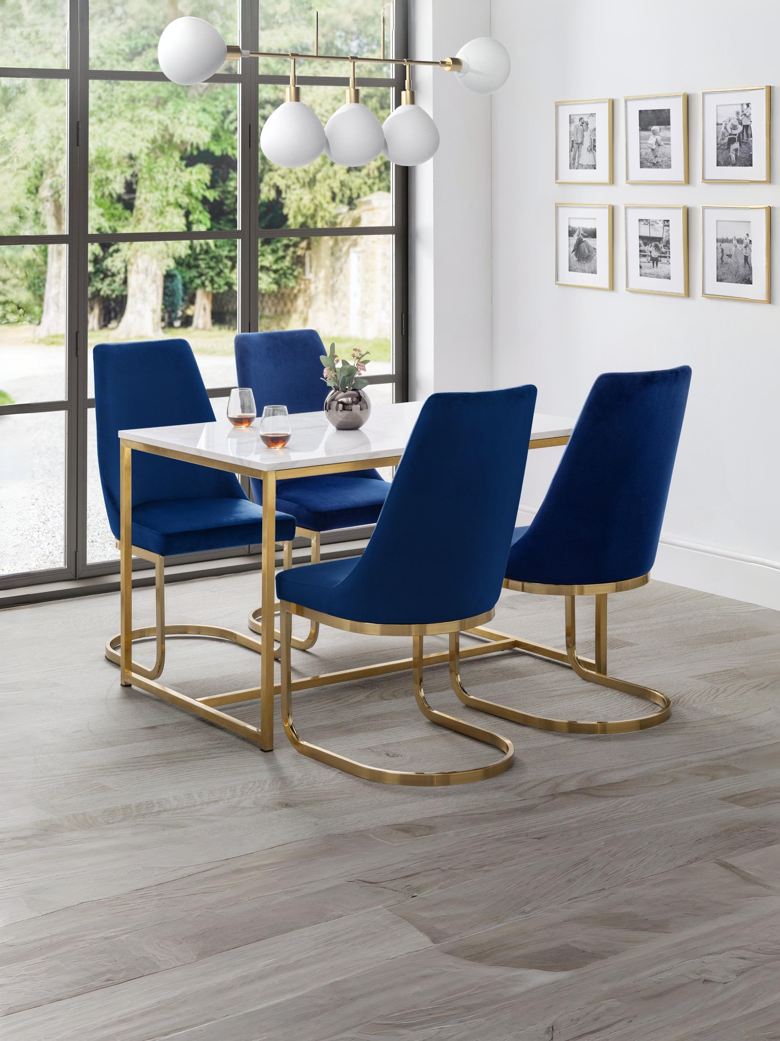 Vittoria Cantilever Dining Chairs - (Blue Set Of 2)