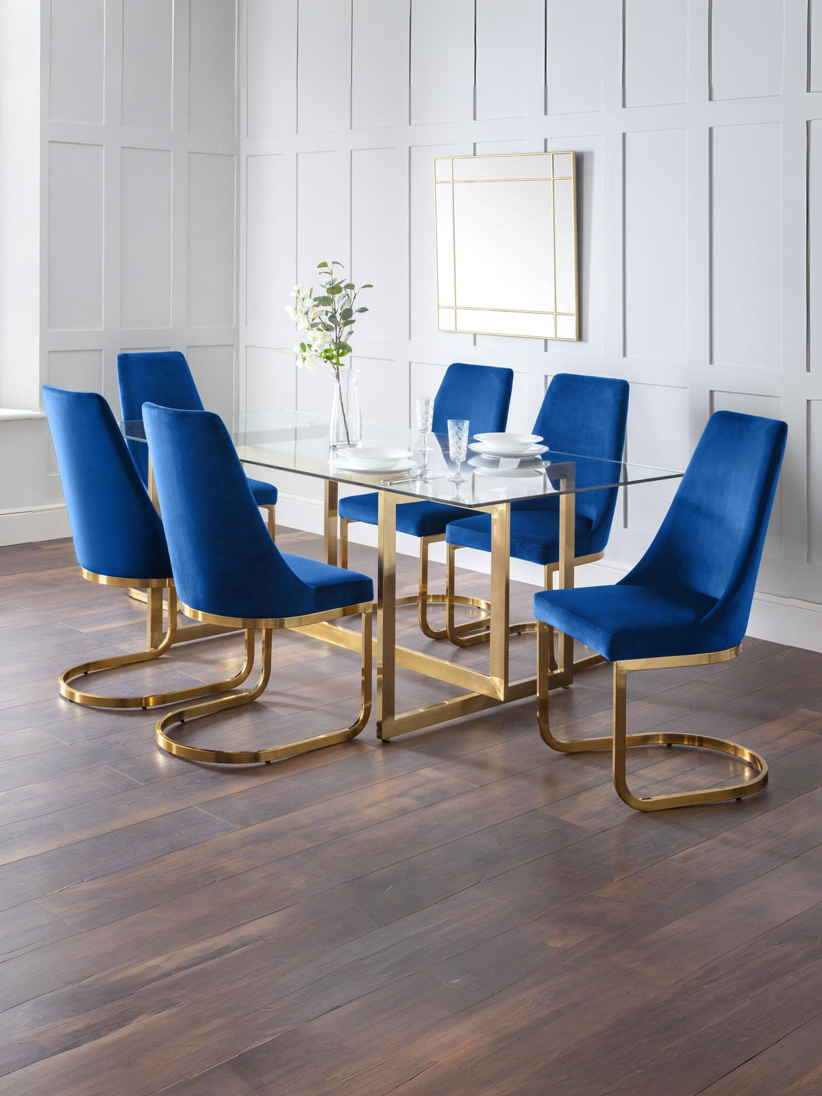 Vittoria Cantilever Dining Chairs - (Blue Set Of 2)