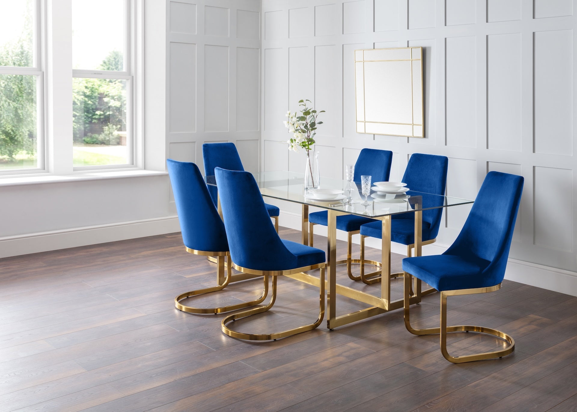Vittoria Cantilever Dining Chairs - (Blue Set Of 2) – Julian Bowen, view 5