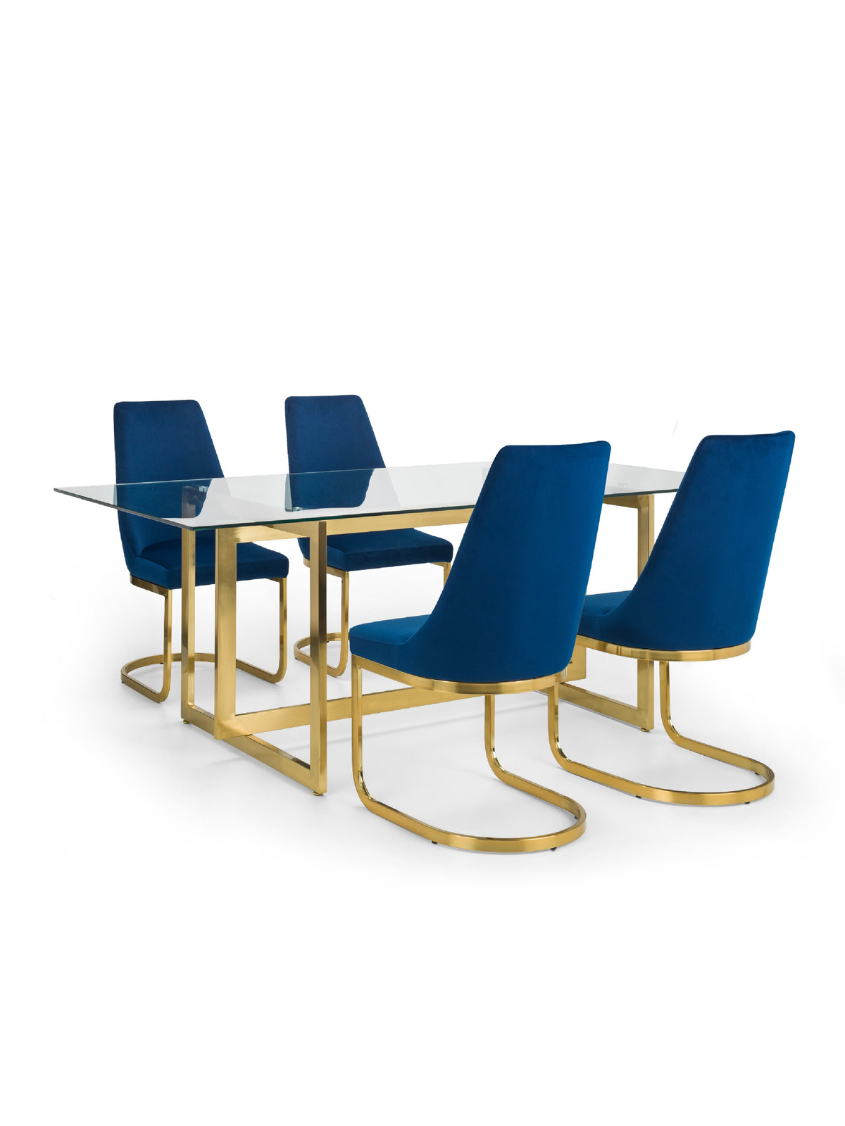 Vittoria Cantilever Dining Chairs - (Blue Set Of 2)