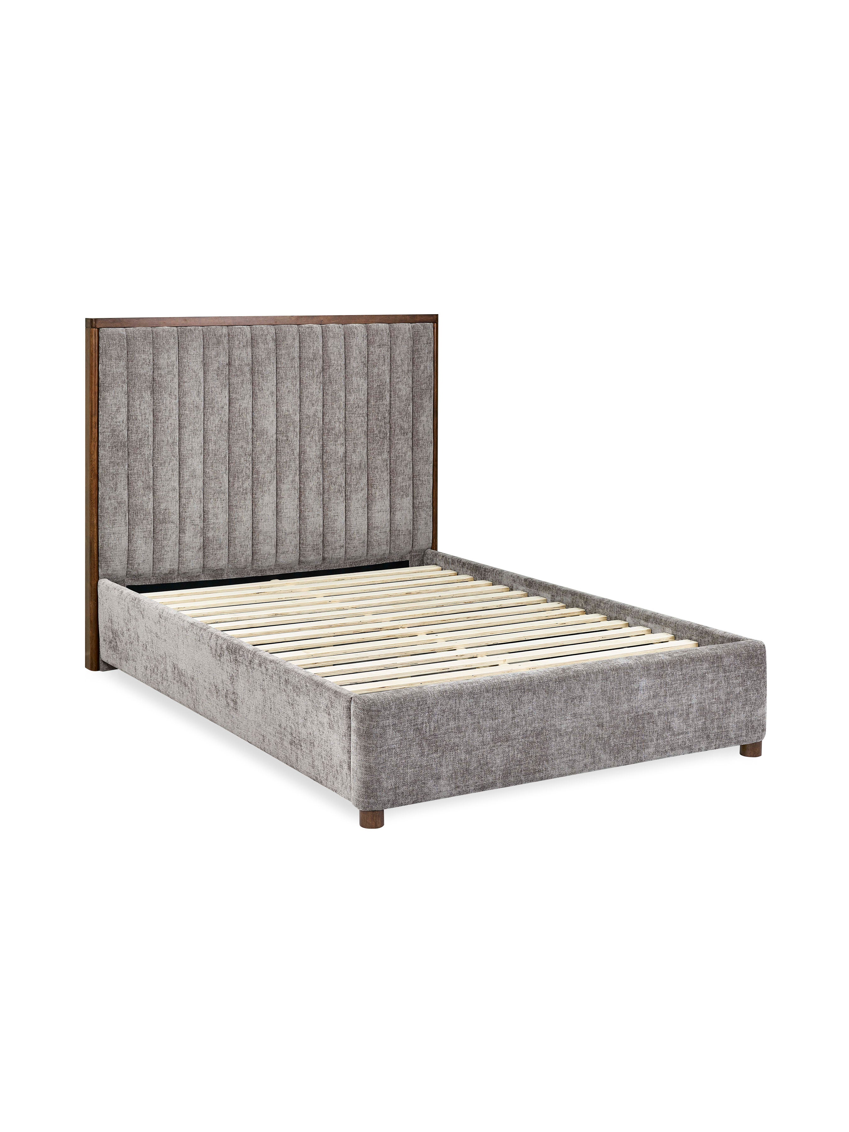 Whitmore Grey Chenille Upholstered Bed