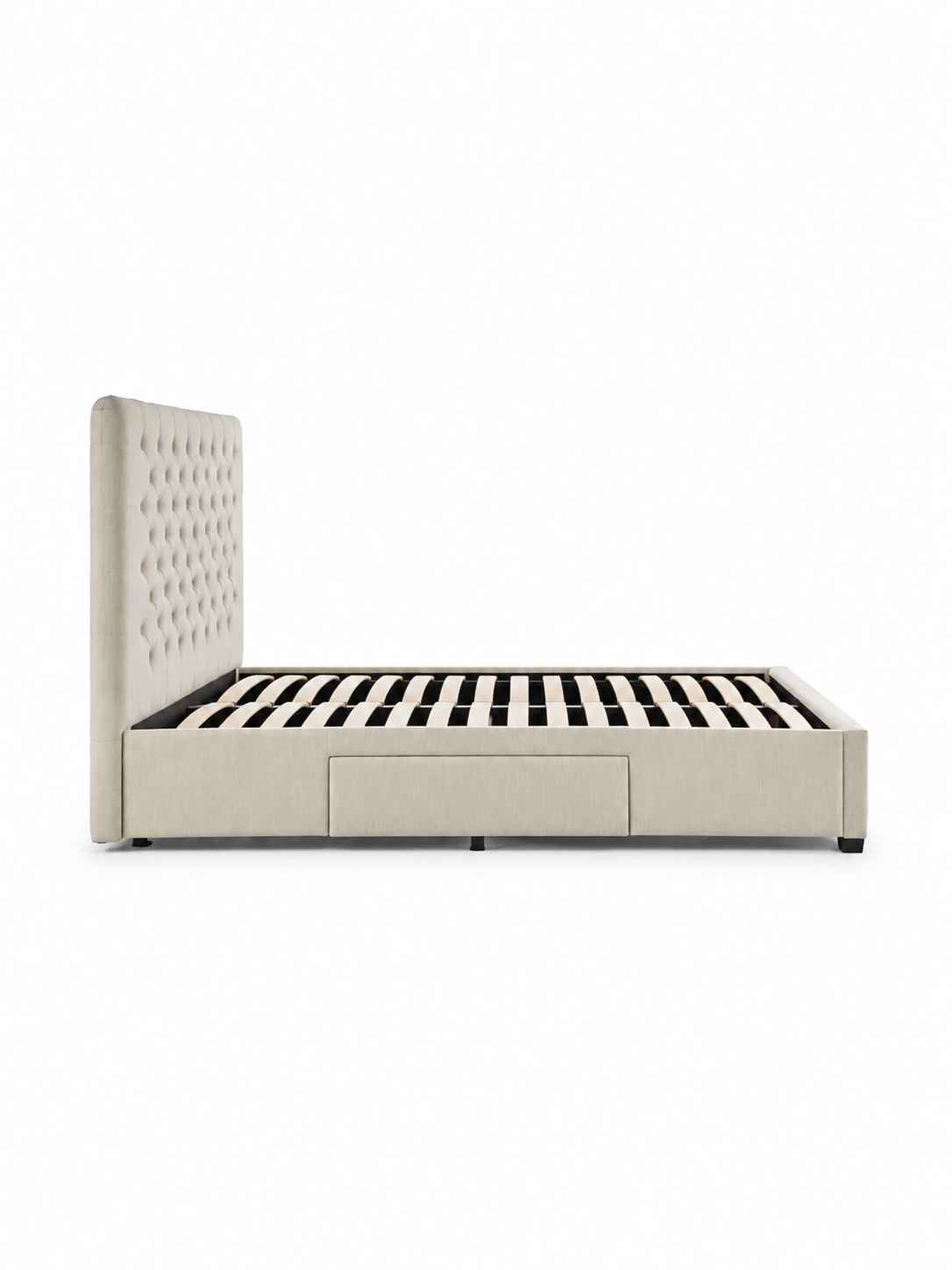 Wilton 4 Drawer Bed – Oatmeal Beige Linen – Oatmeal Linen