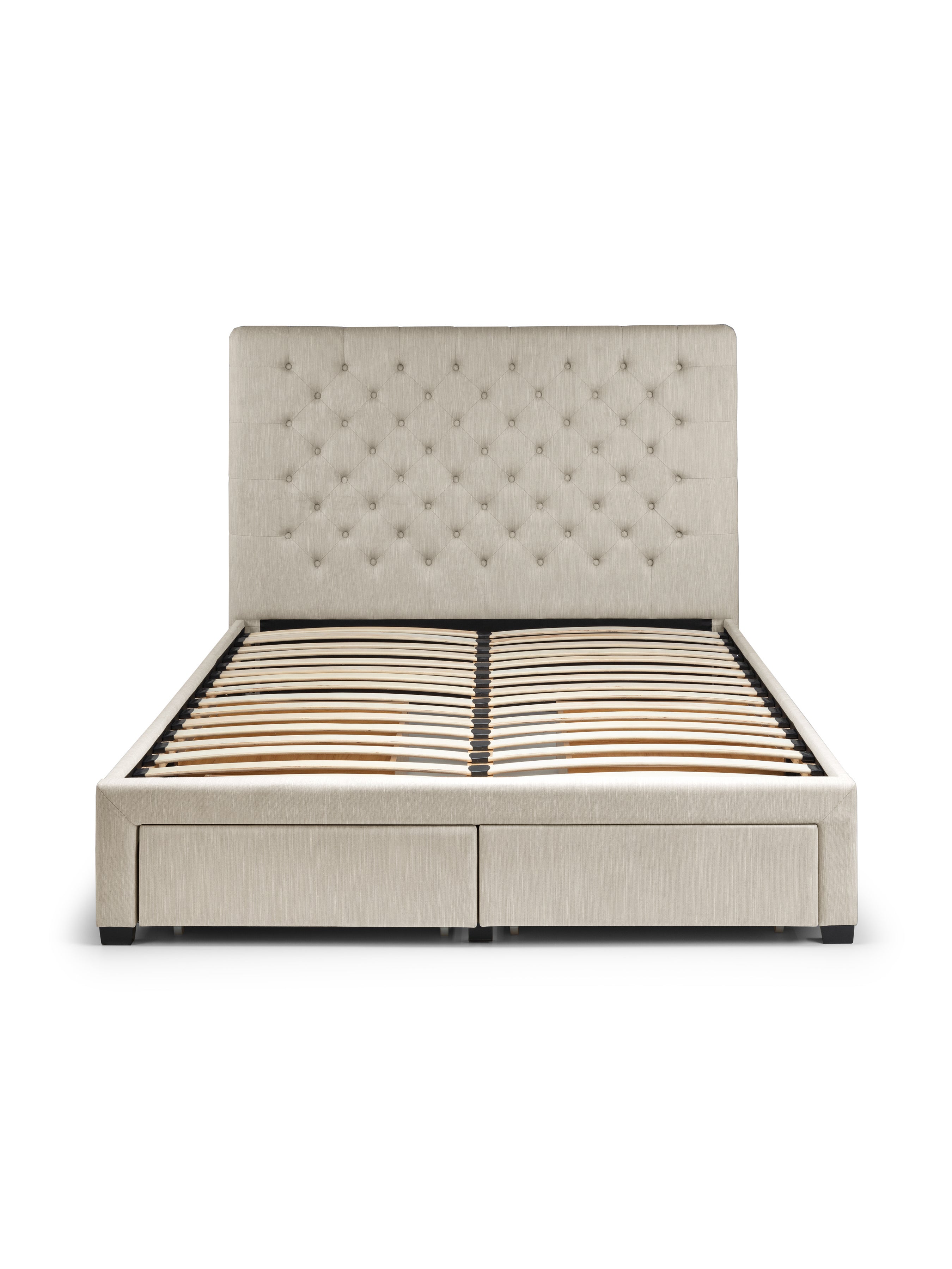 Wilton 4 Drawer Bed – Oatmeal Beige Linen – Oatmeal Linen