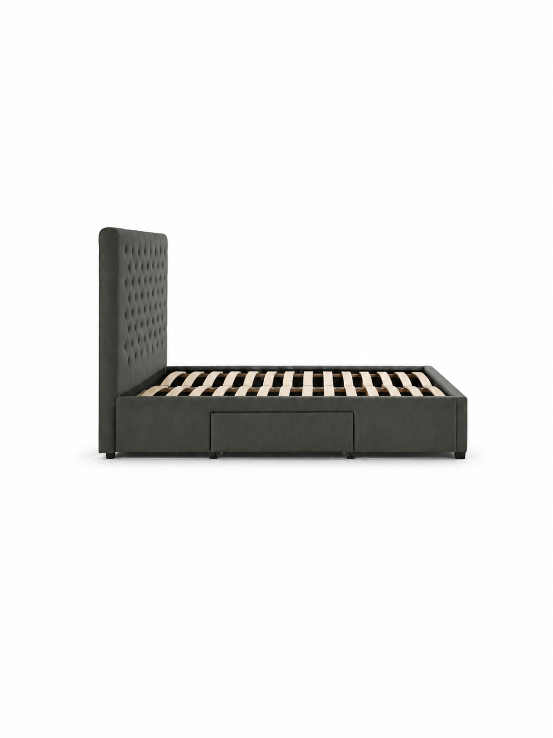 Wilton 4 Drawer Bed – Dark Grey Linen