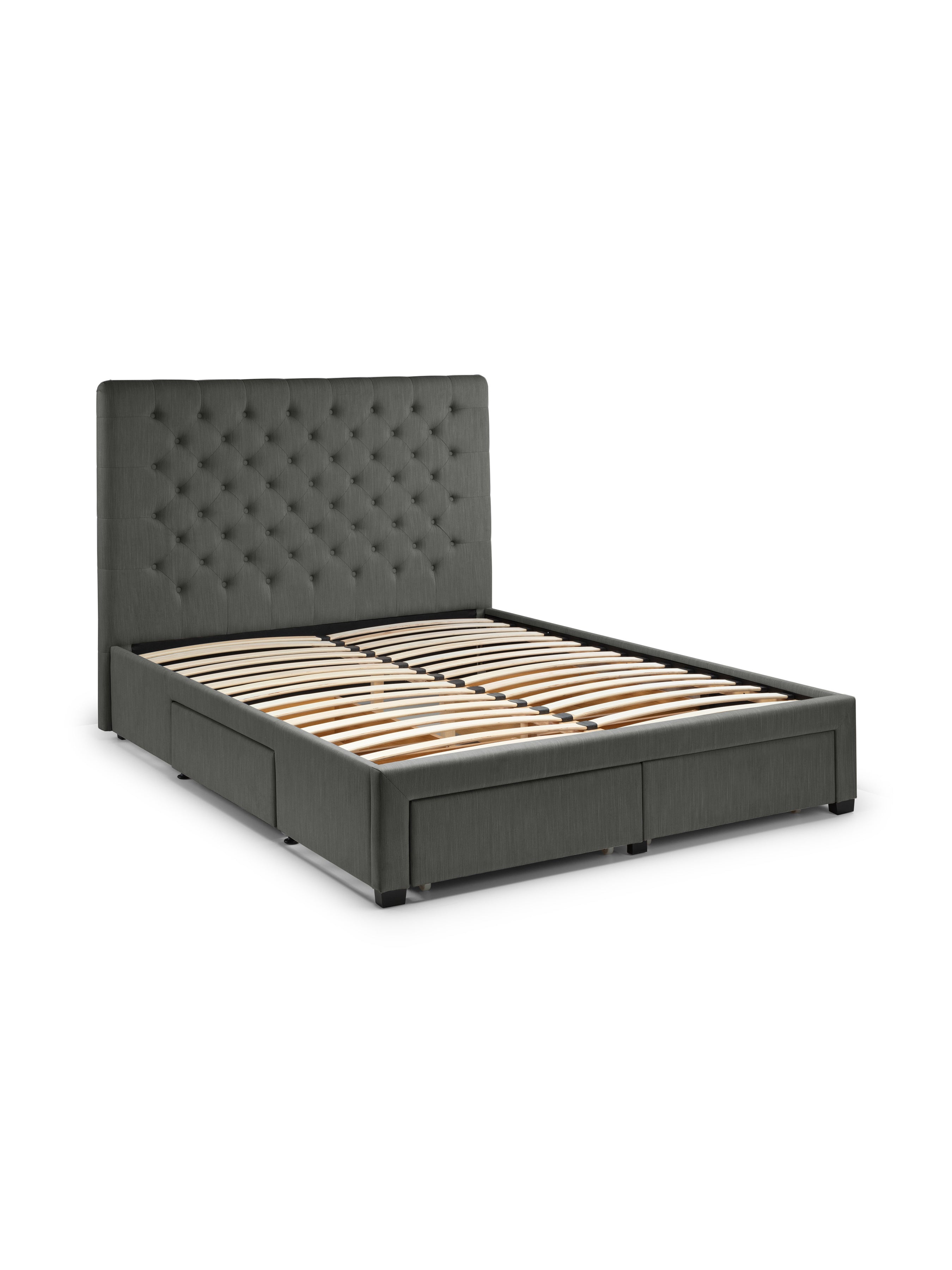 Wilton 4 Drawer Bed – Dark Grey Linen