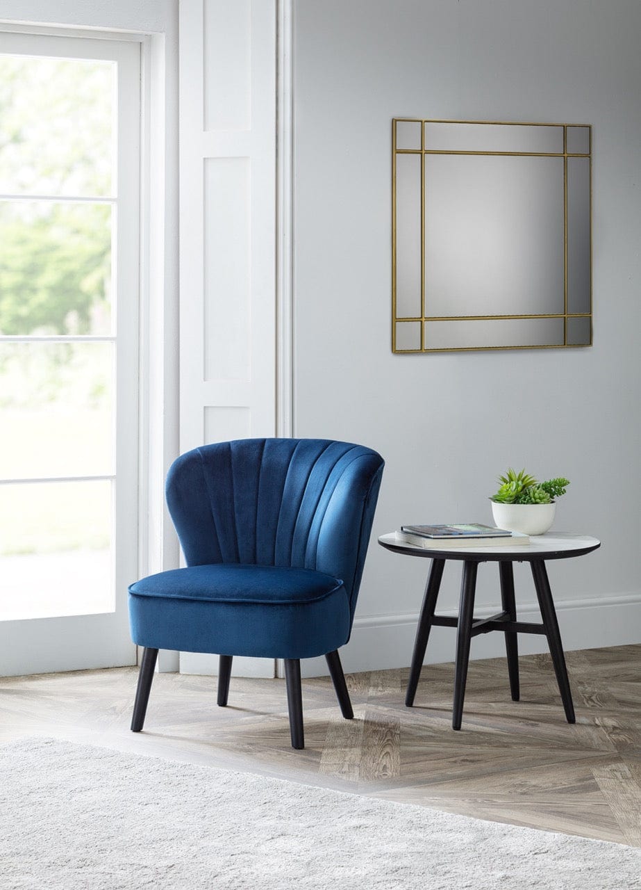 Julian Bowen Accent Chair Coco Velvet Accent Chair - Blue Bed Kings