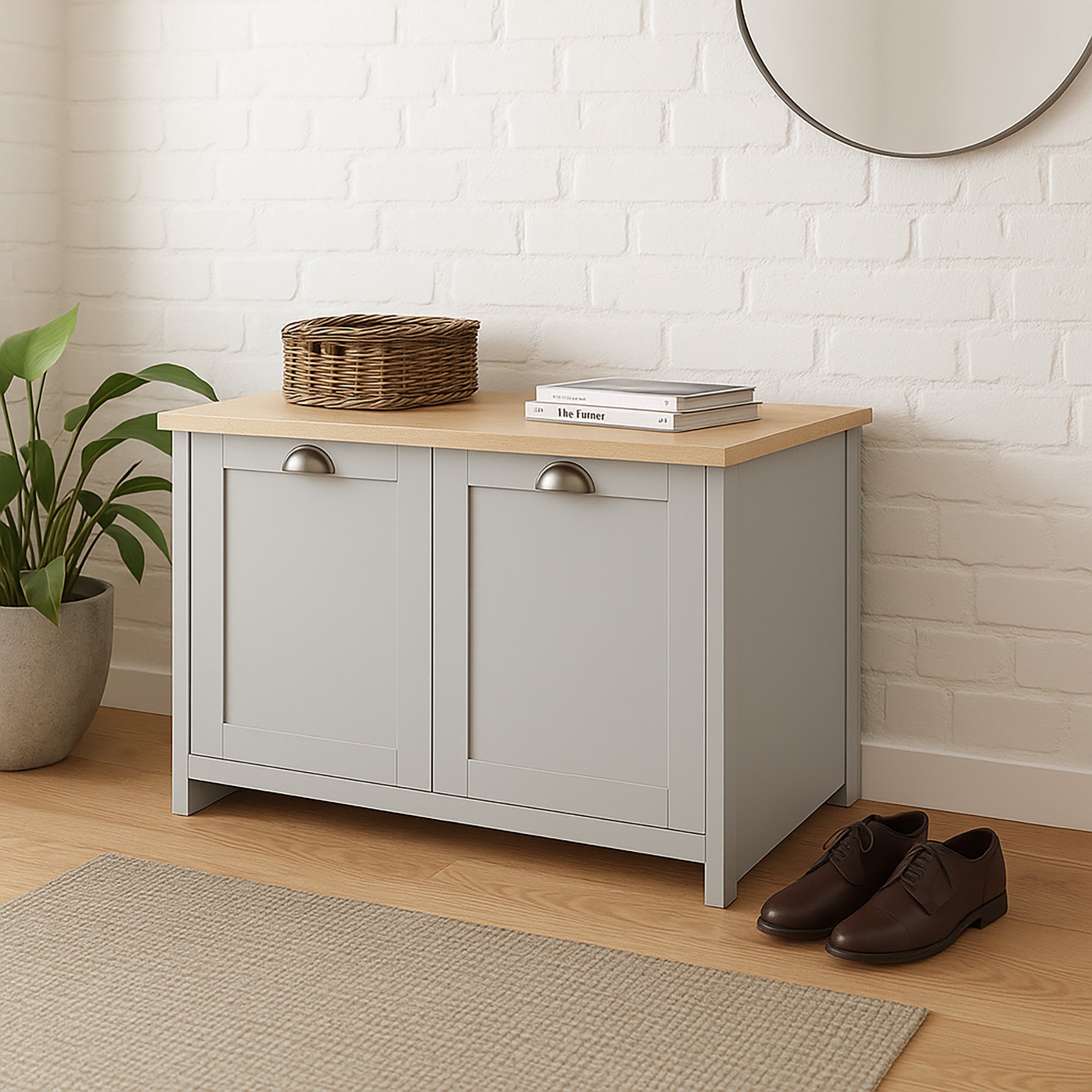 Lancaster Shoe Storage Grey – GFW, view 3