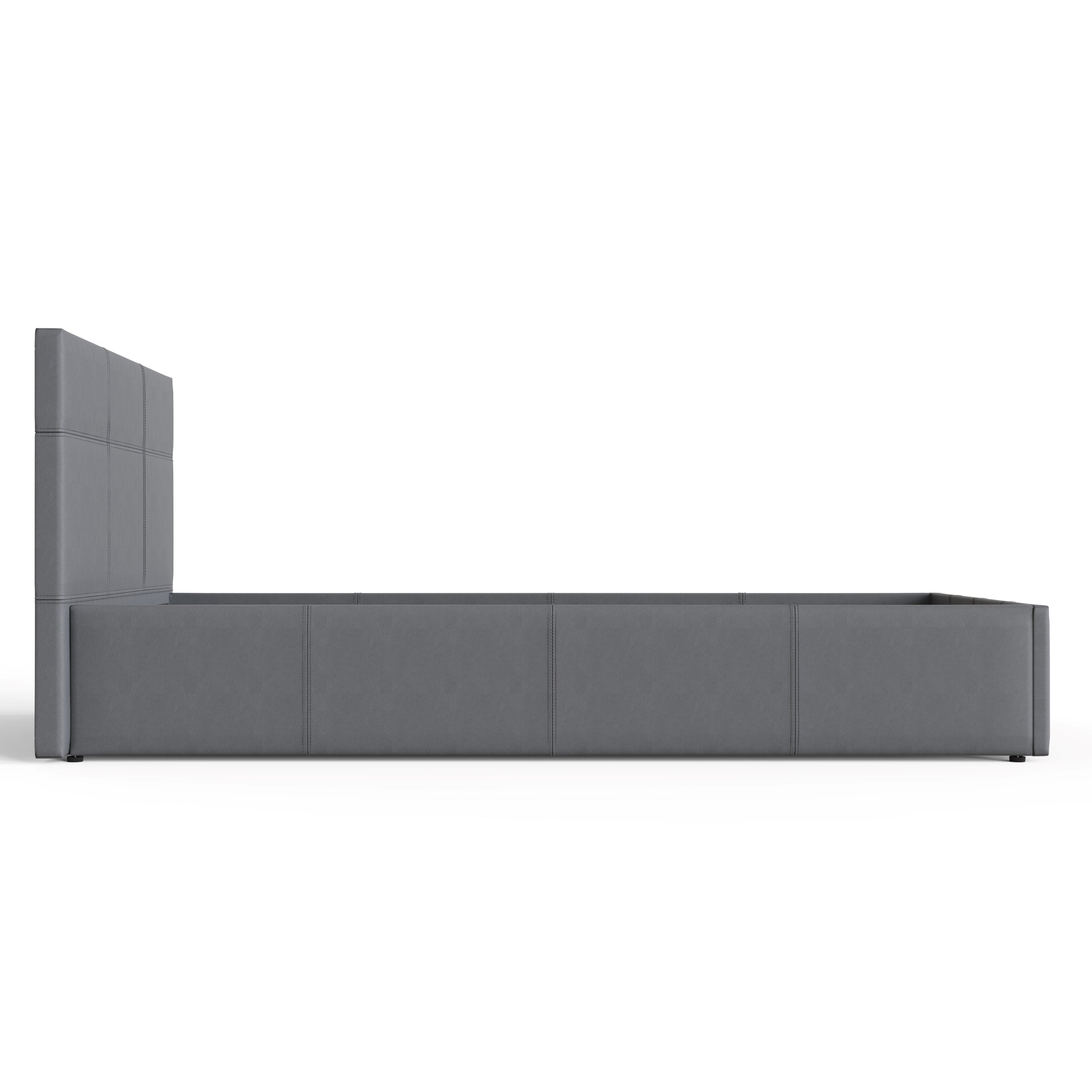 Side Lift Ottoman Bed Grey Leather – GFW, view 14