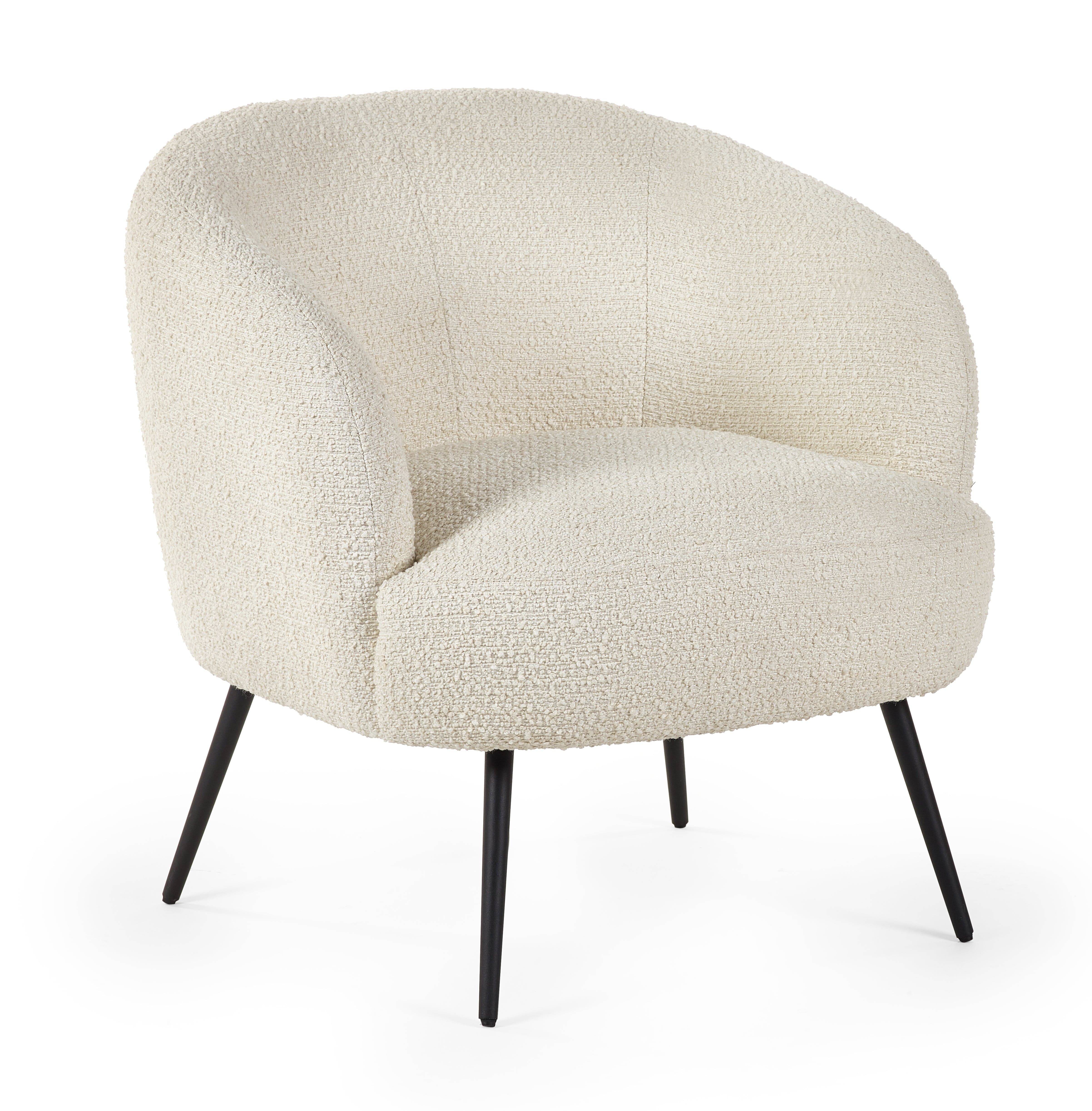 Gigi Boucle Accent Chair - Ivory – Julian Bowen