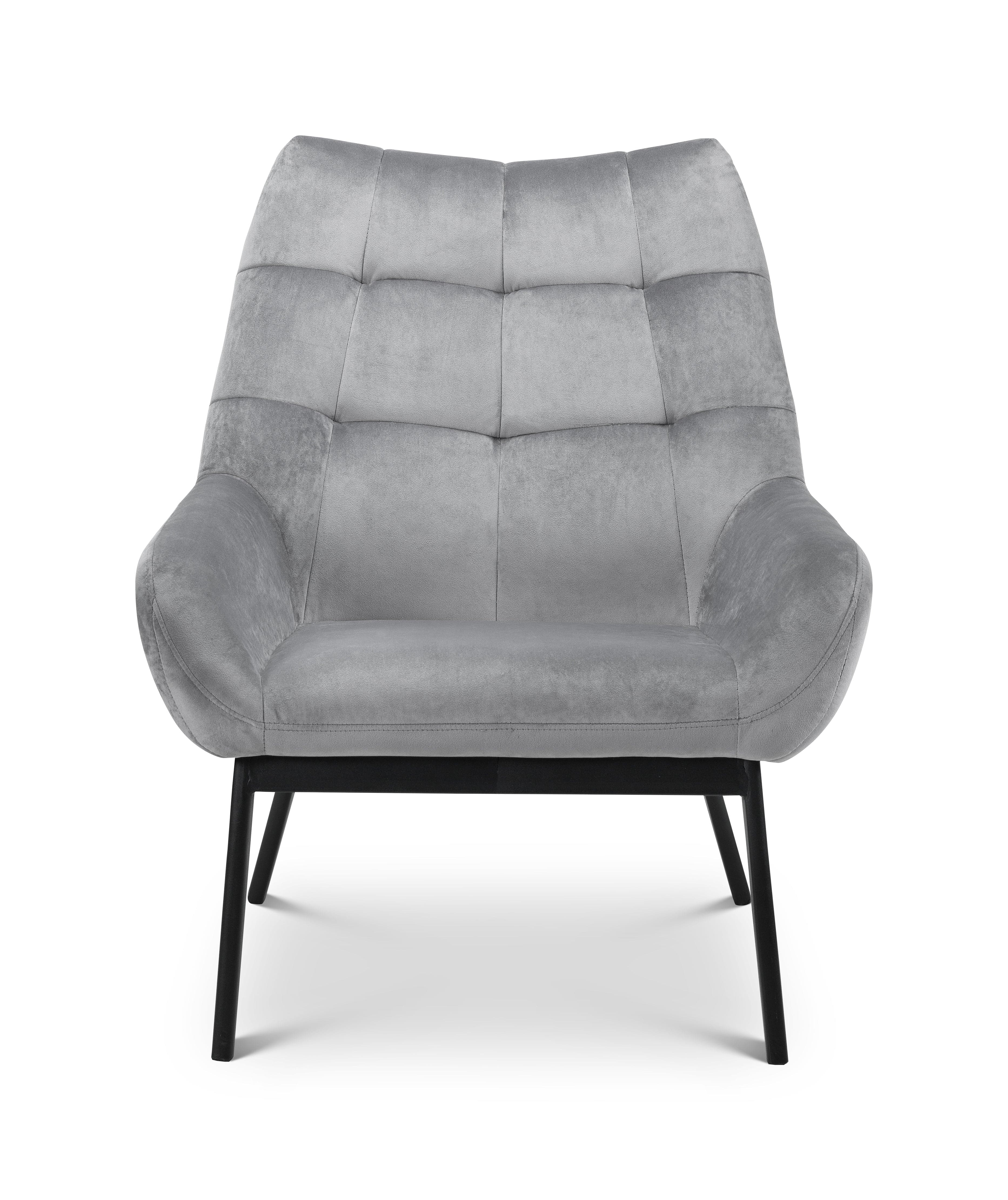 Lucerne Velvet Chair - Grey – Julian Bowen, view 2