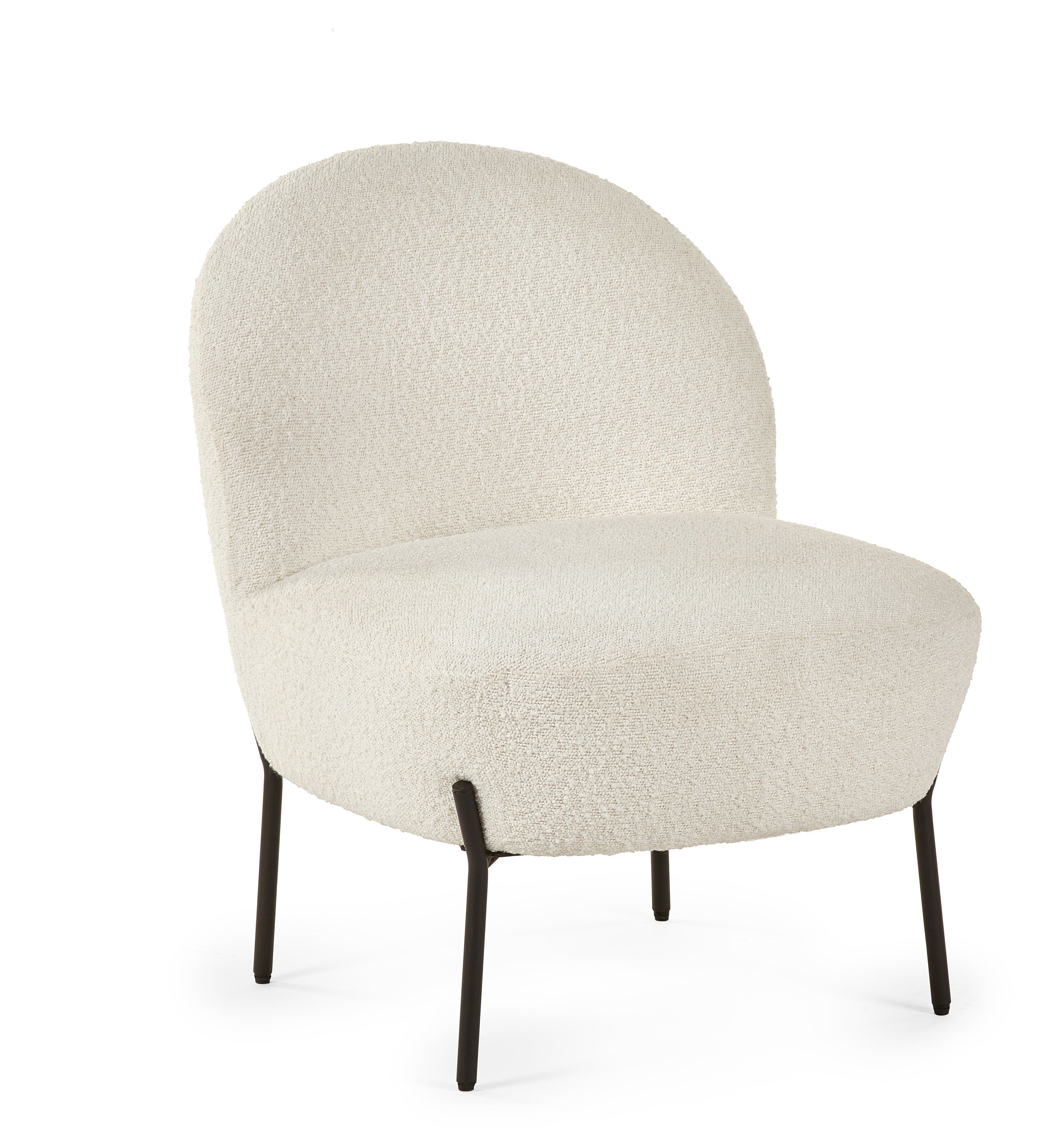 Lulu Boucle Accent Chair - Ivory – Julian Bowen