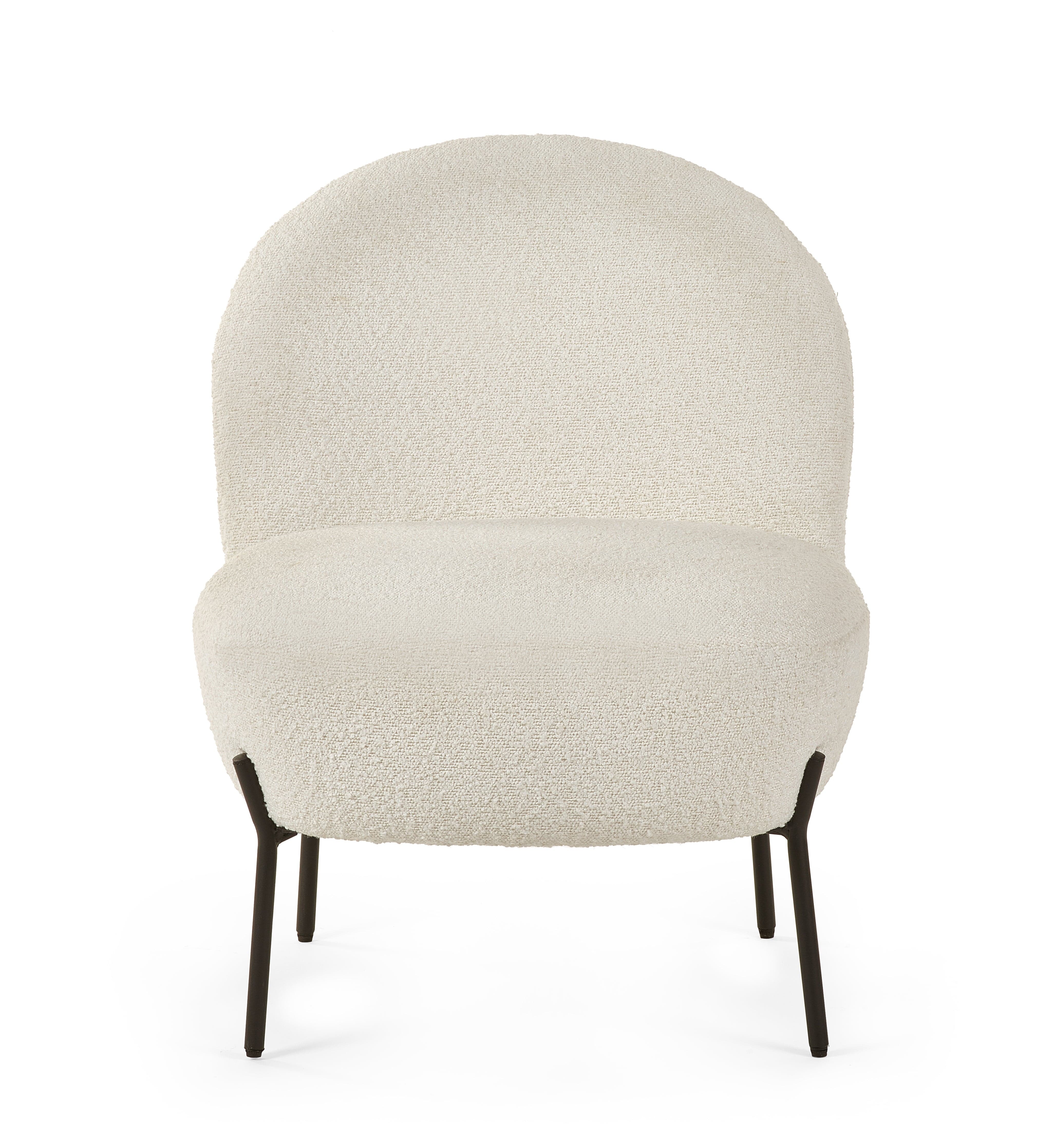 Lulu Boucle Accent Chair - Ivory – Julian Bowen, view 2