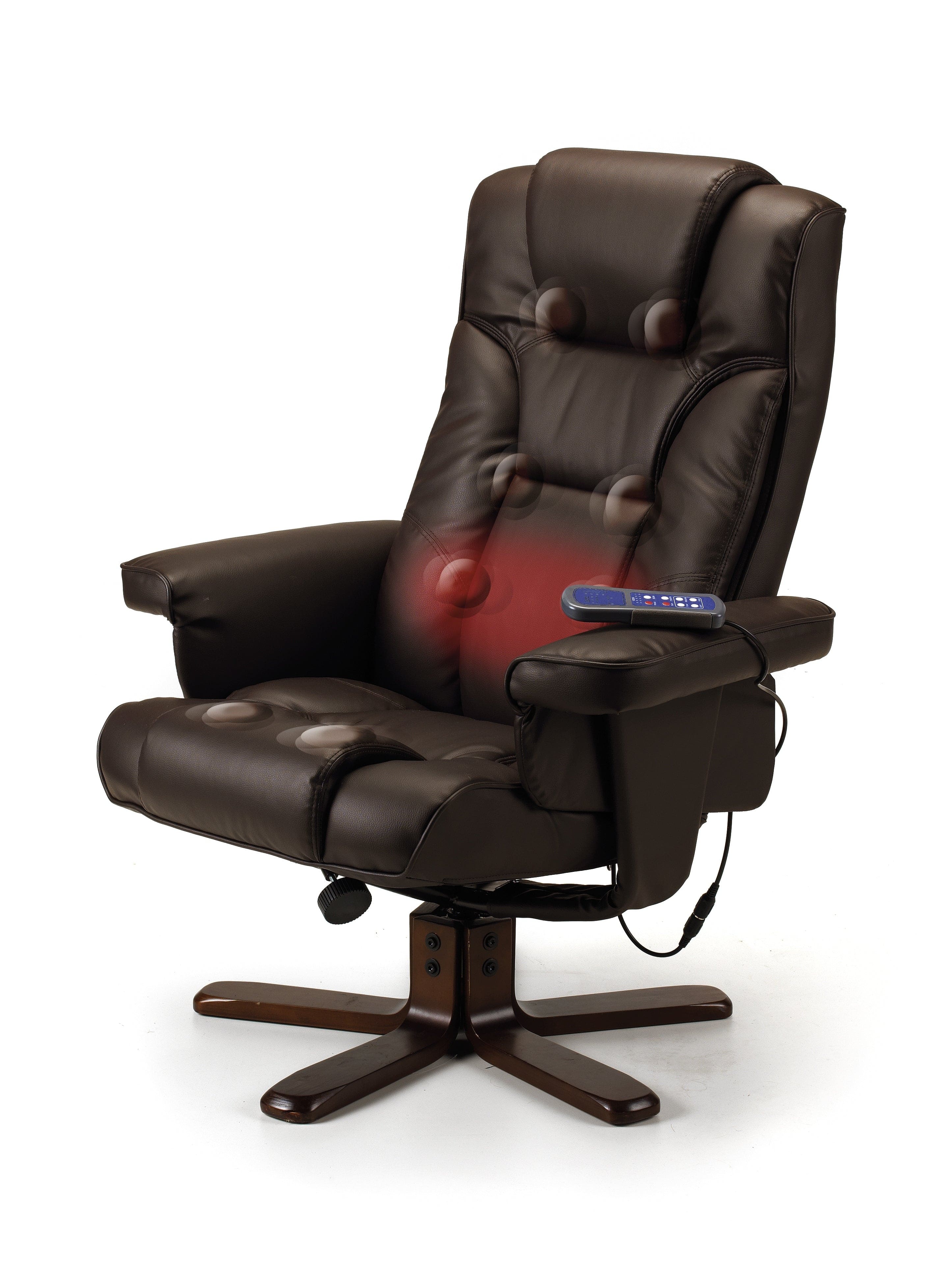 Malmo Massage Recliner & Stool Brown – Julian Bowen, view 2