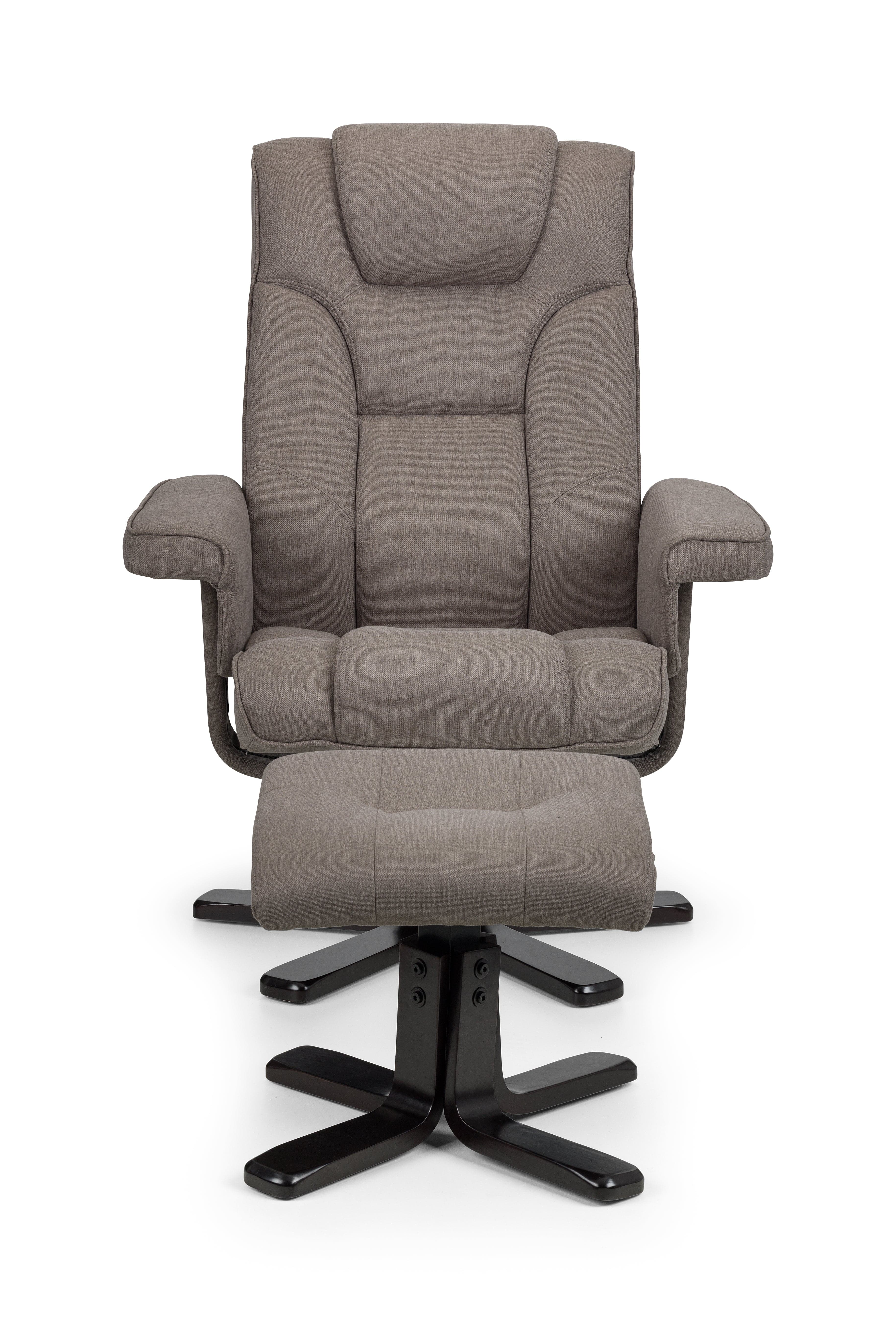 Malmo Swivel Recliner & Stool Grey – Julian Bowen