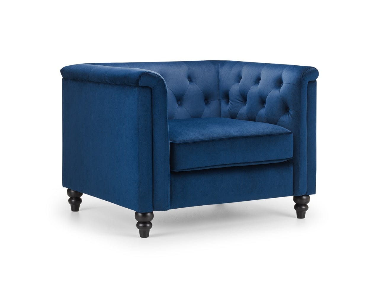 Julian Bowen Armchair Sandringham Chair - Blue Velvet Bed Kings