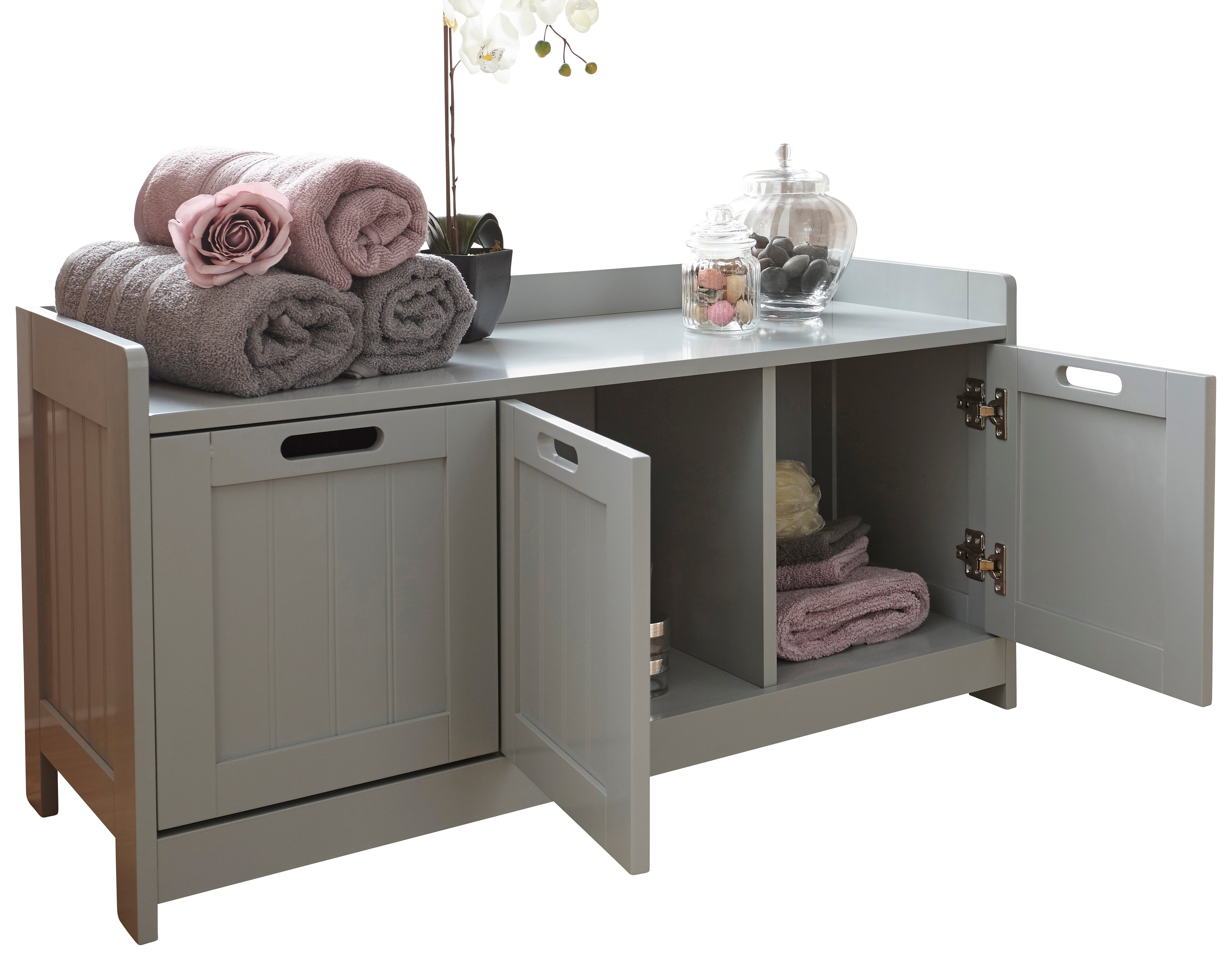 Colonial 3 Door Storage Unit – Grey