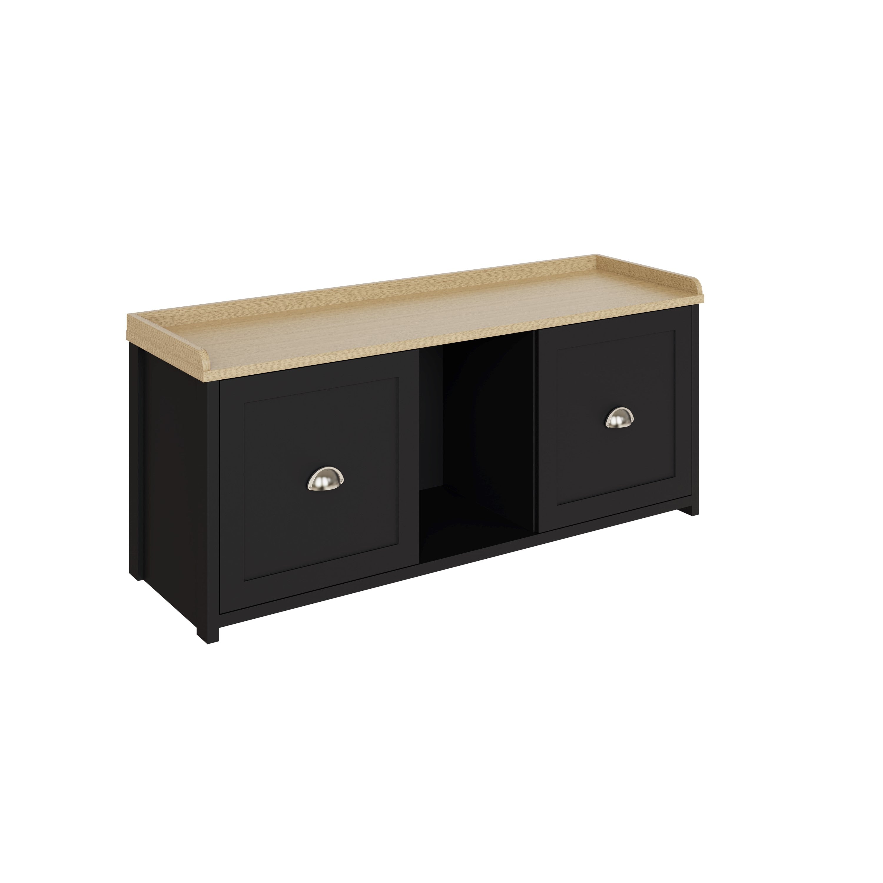 Lancaster 2 Door Shoe Bench Black – GFW
