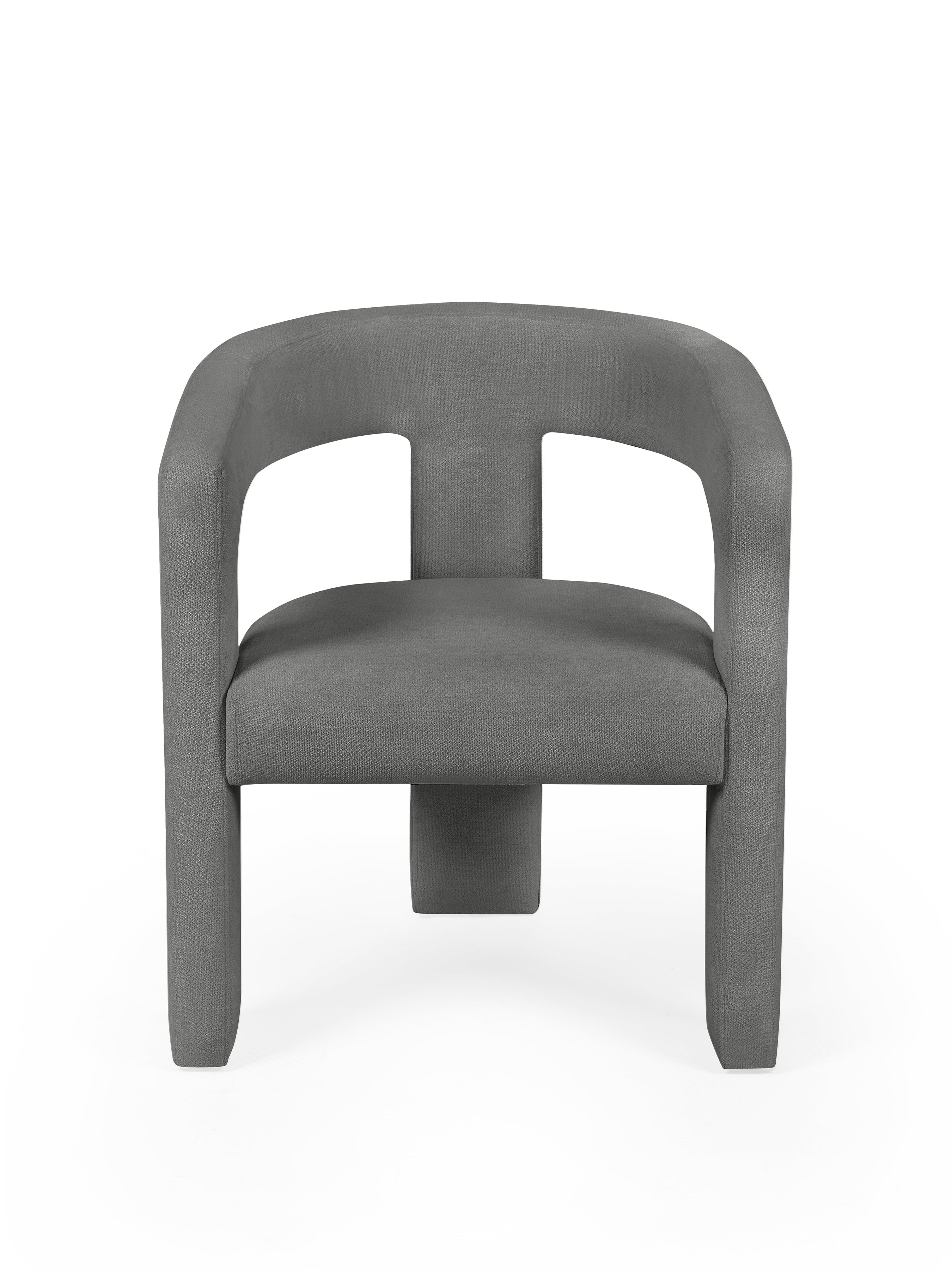 Elara Grey Chenille Upholstered Chair – Julian Bowen, view 3