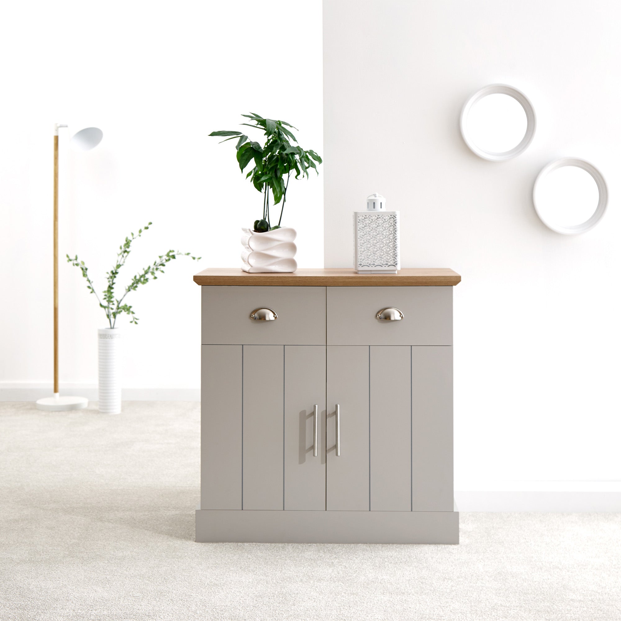 Kendal Compact Sideboard – Grey & Oak