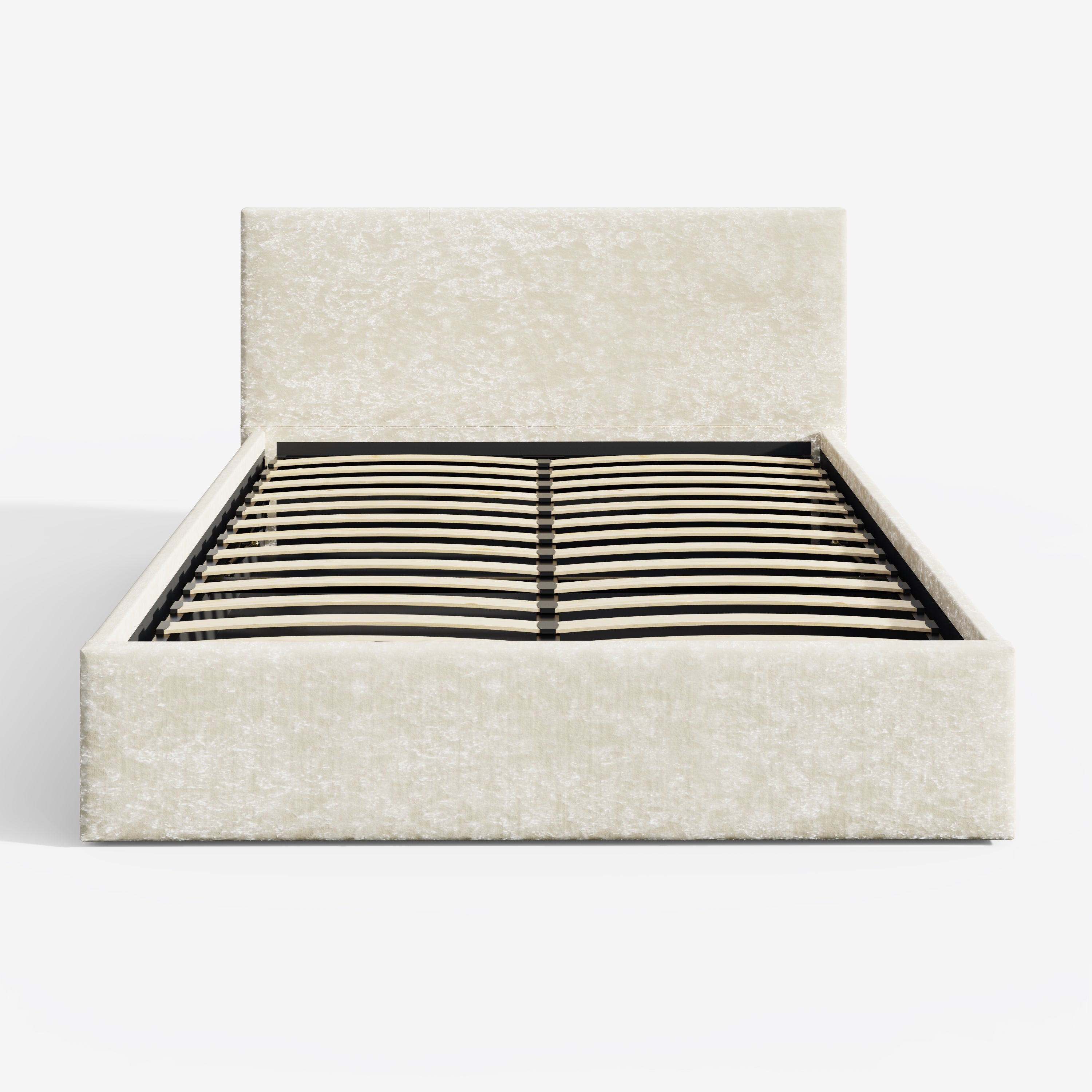 End Lift Ottoman 150cm – Cream Crushed Velvet