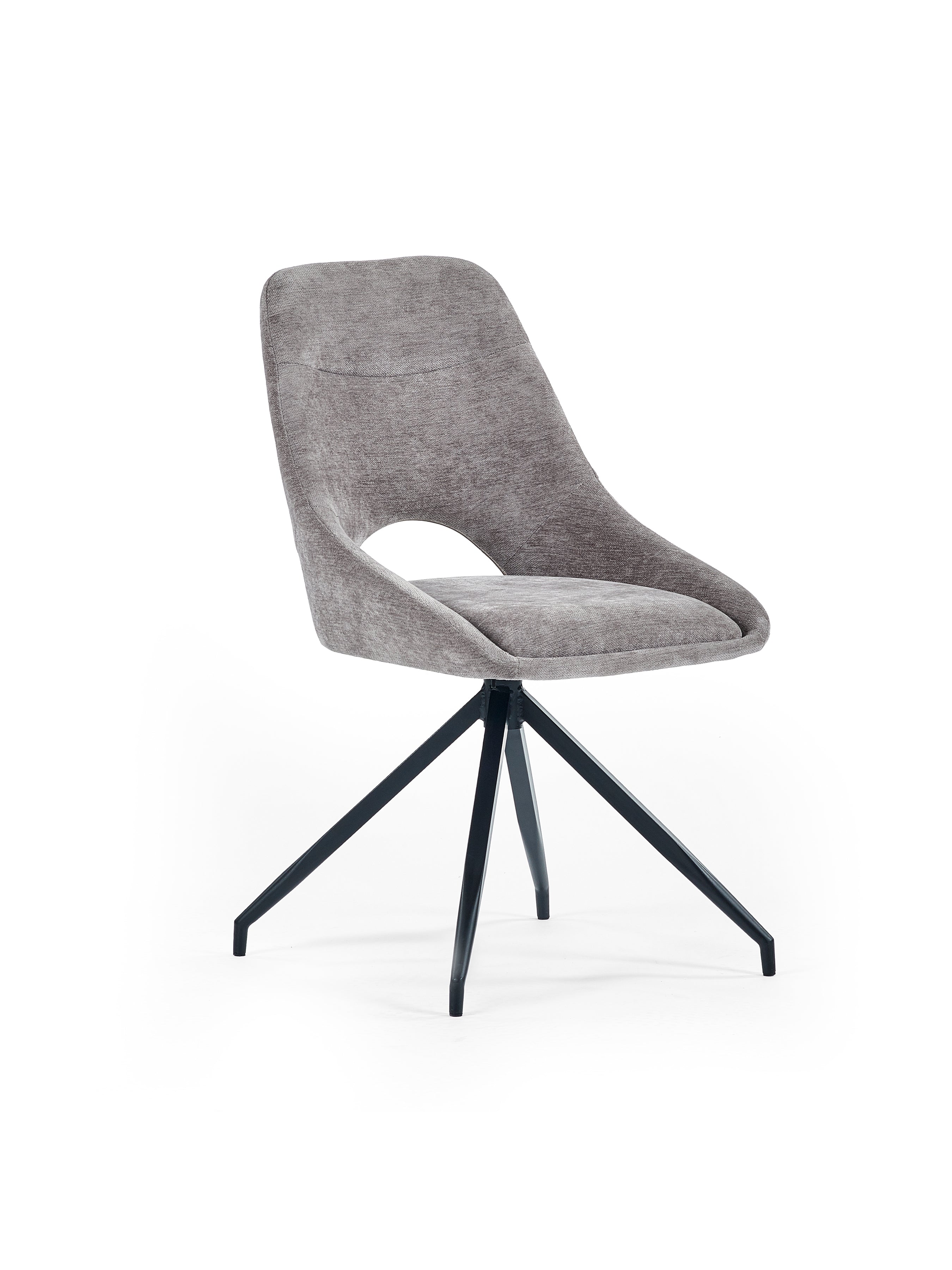 Jonah Grey Chenille Upholstered Dining Chairs (Set of 2) – Julian Bowen, view 3