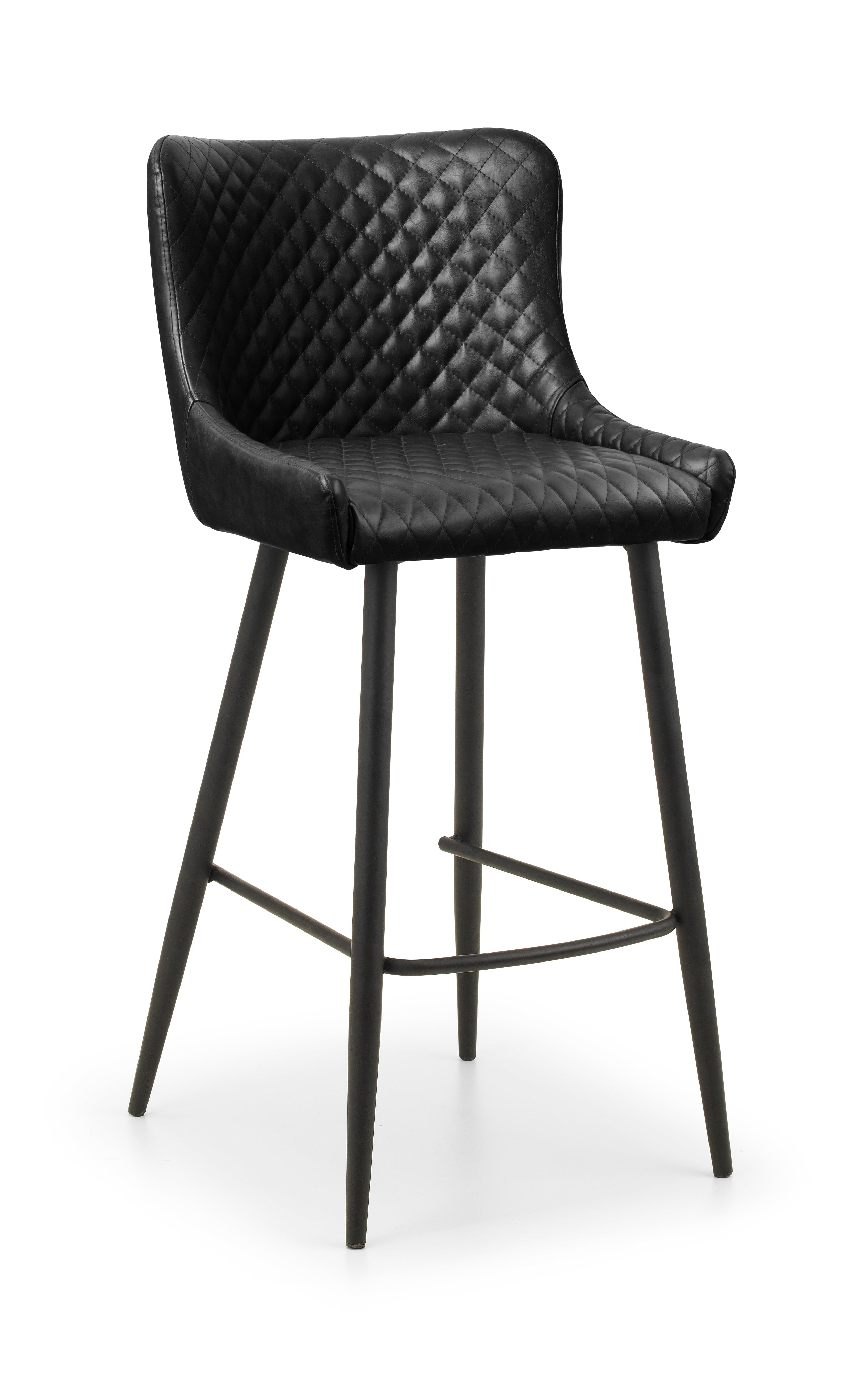 Luxe Faux Leather Barstool - Black – Julian Bowen