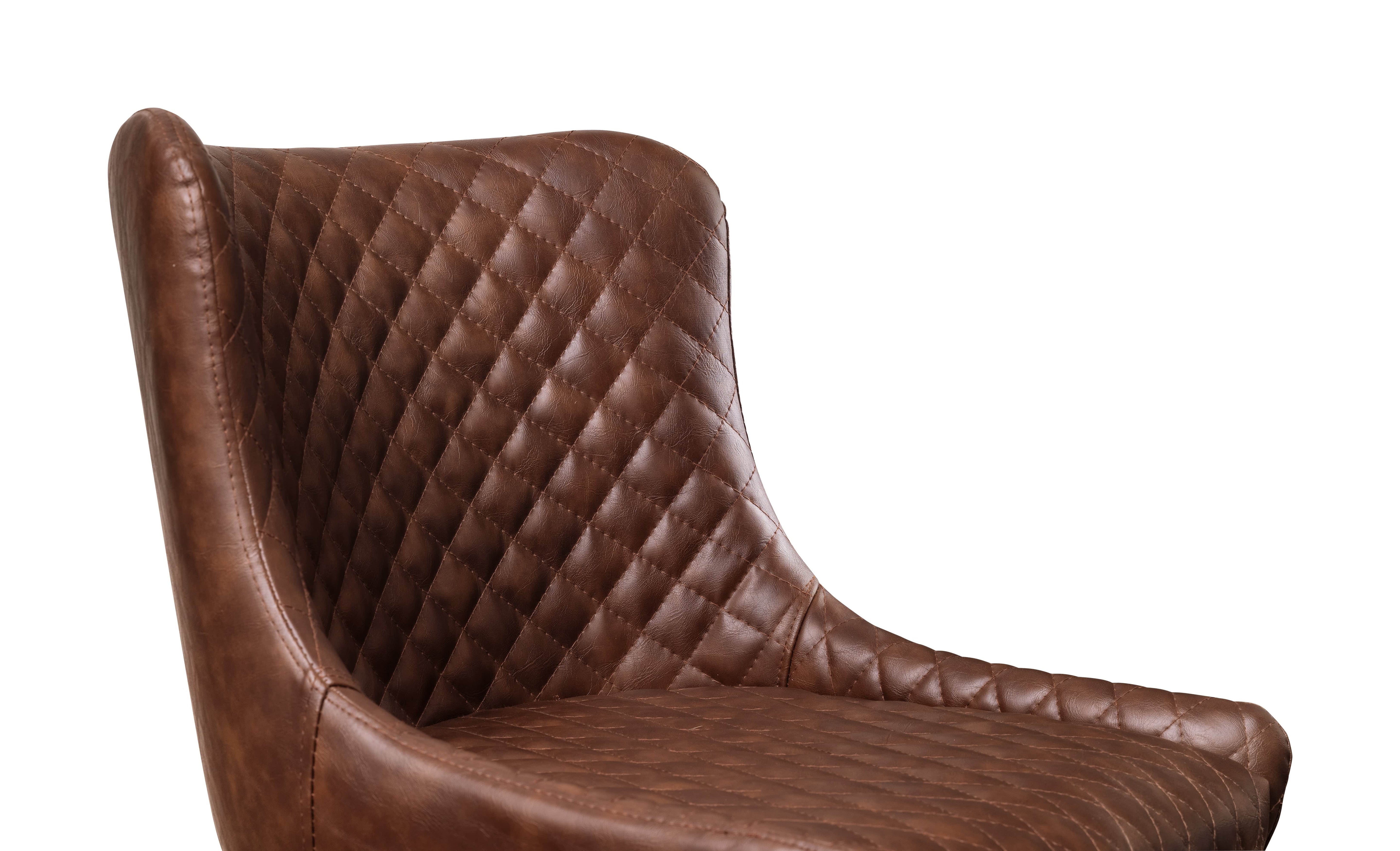 Luxe Faux Leather Barstool - Brown – Julian Bowen, view 3