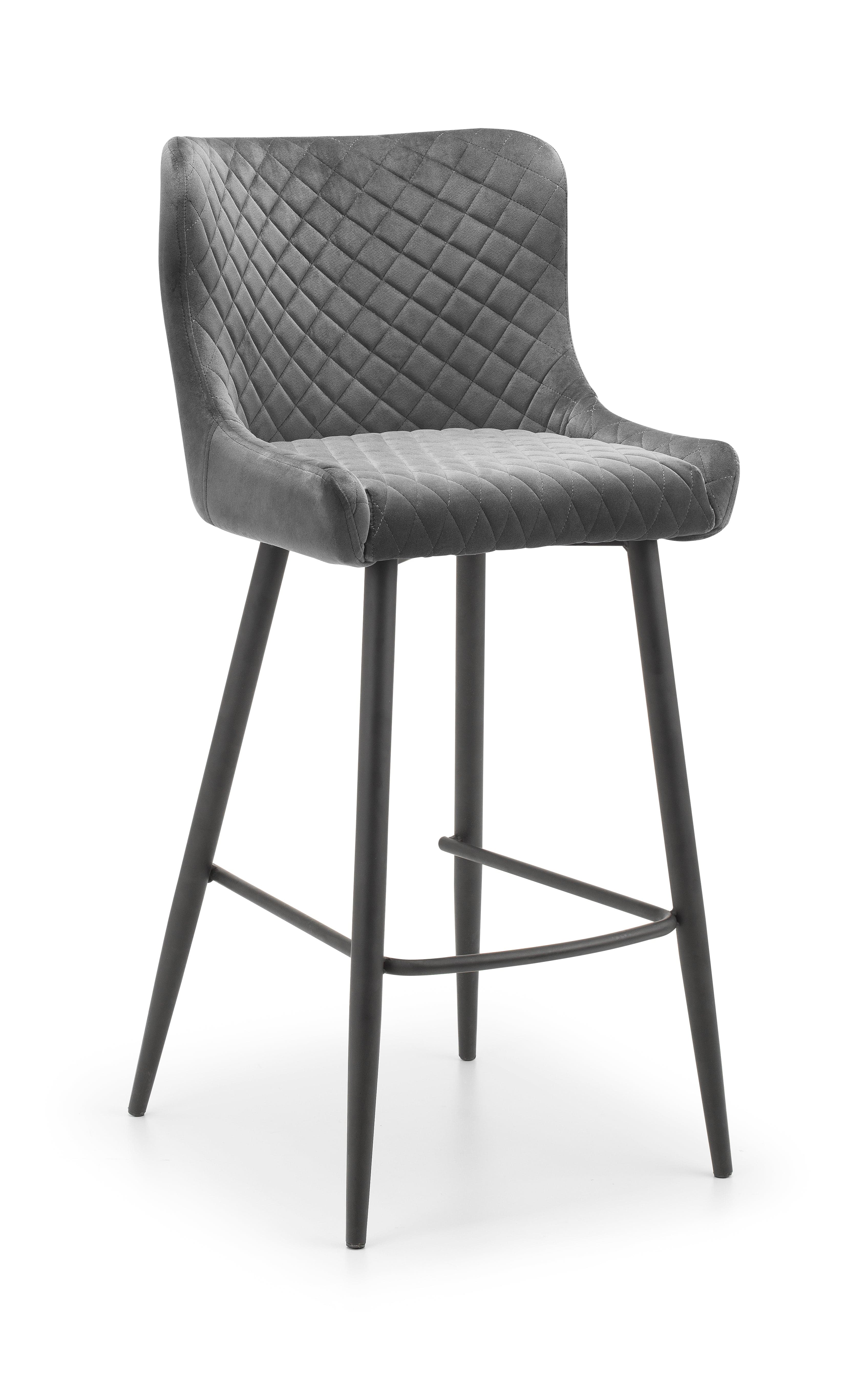Luxe Velvet Bar Stool - Grey – Julian Bowen