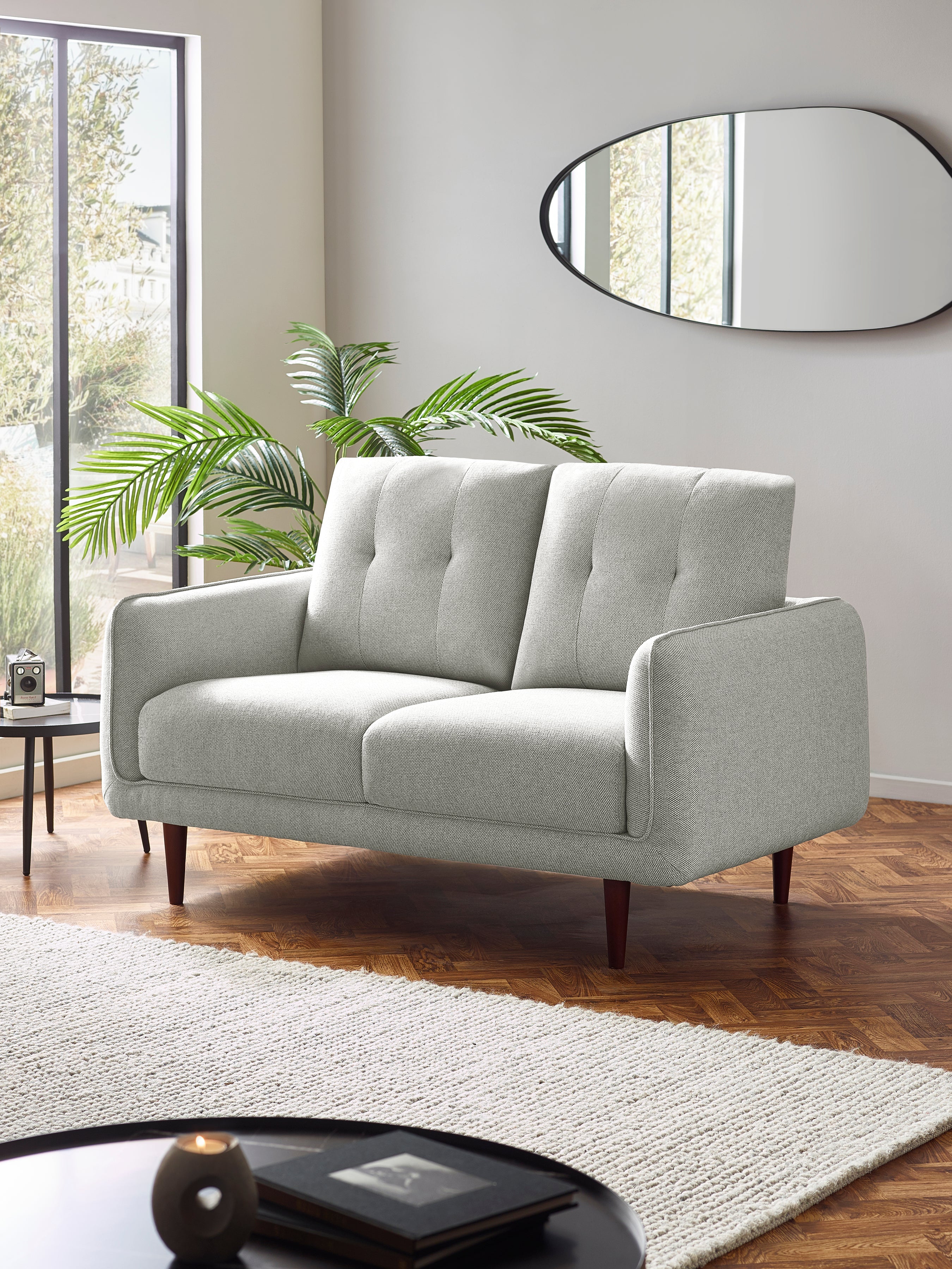 Remy 2 Seater Light Grey Fabric Sofa – Julian Bowen, view 10