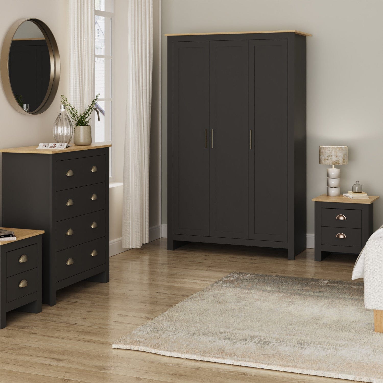 Lancaster 4 Piece Bedroom Set Black – GFW, view 2