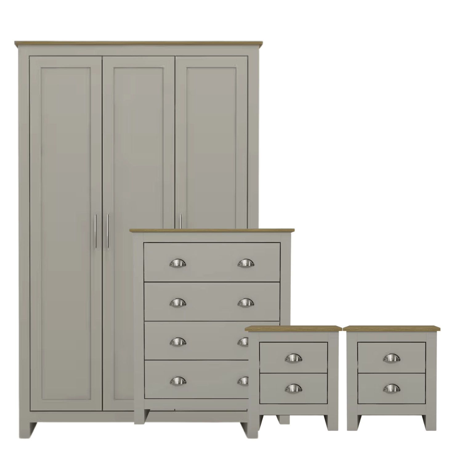 Lancaster 4 Piece Bedroom Set Grey – GFW
