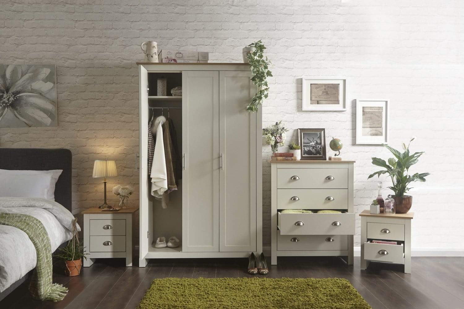Lancaster 4 Piece Bedroom Set Cream – GFW, view 3