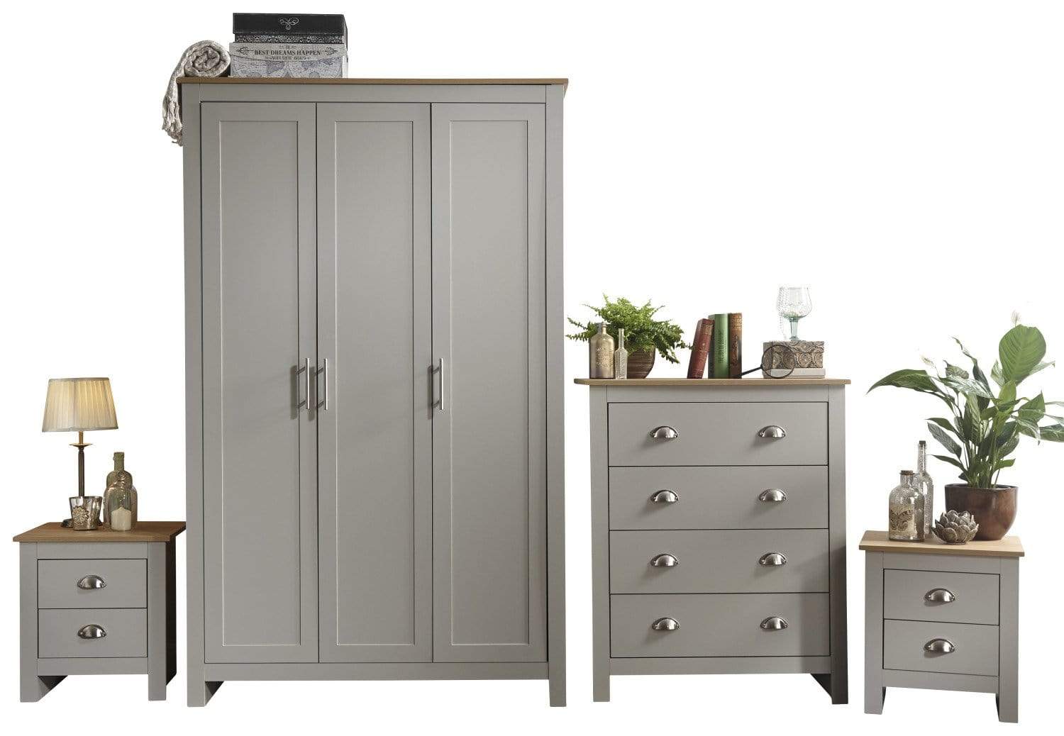 Lancaster 4 Piece Bedroom Set Grey – GFW, view 3