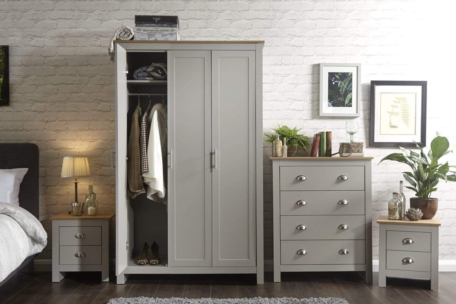 Lancaster 4 Piece Bedroom Set Grey – GFW, view 5