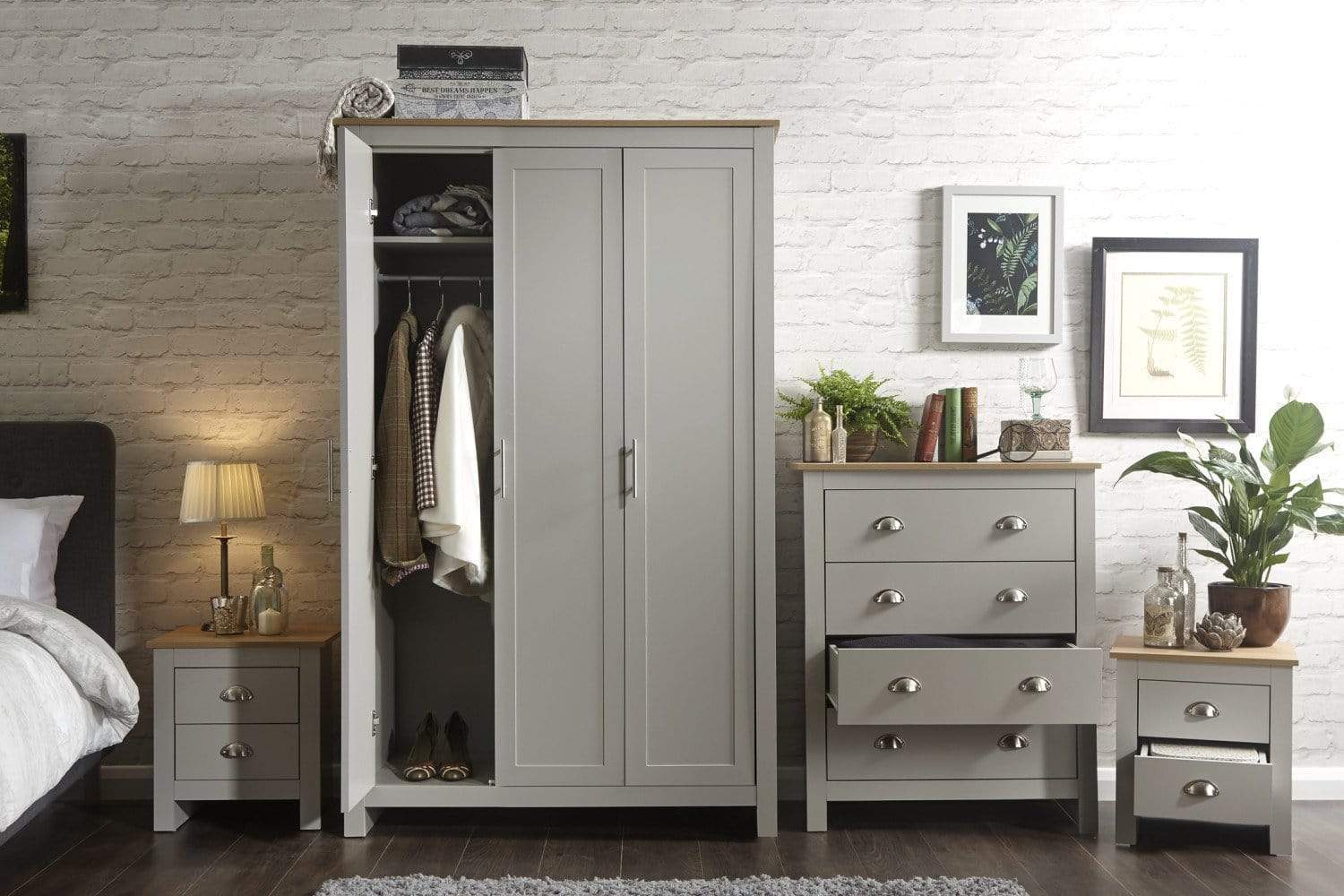 Lancaster 4 Piece Bedroom Set Grey – GFW, view 4