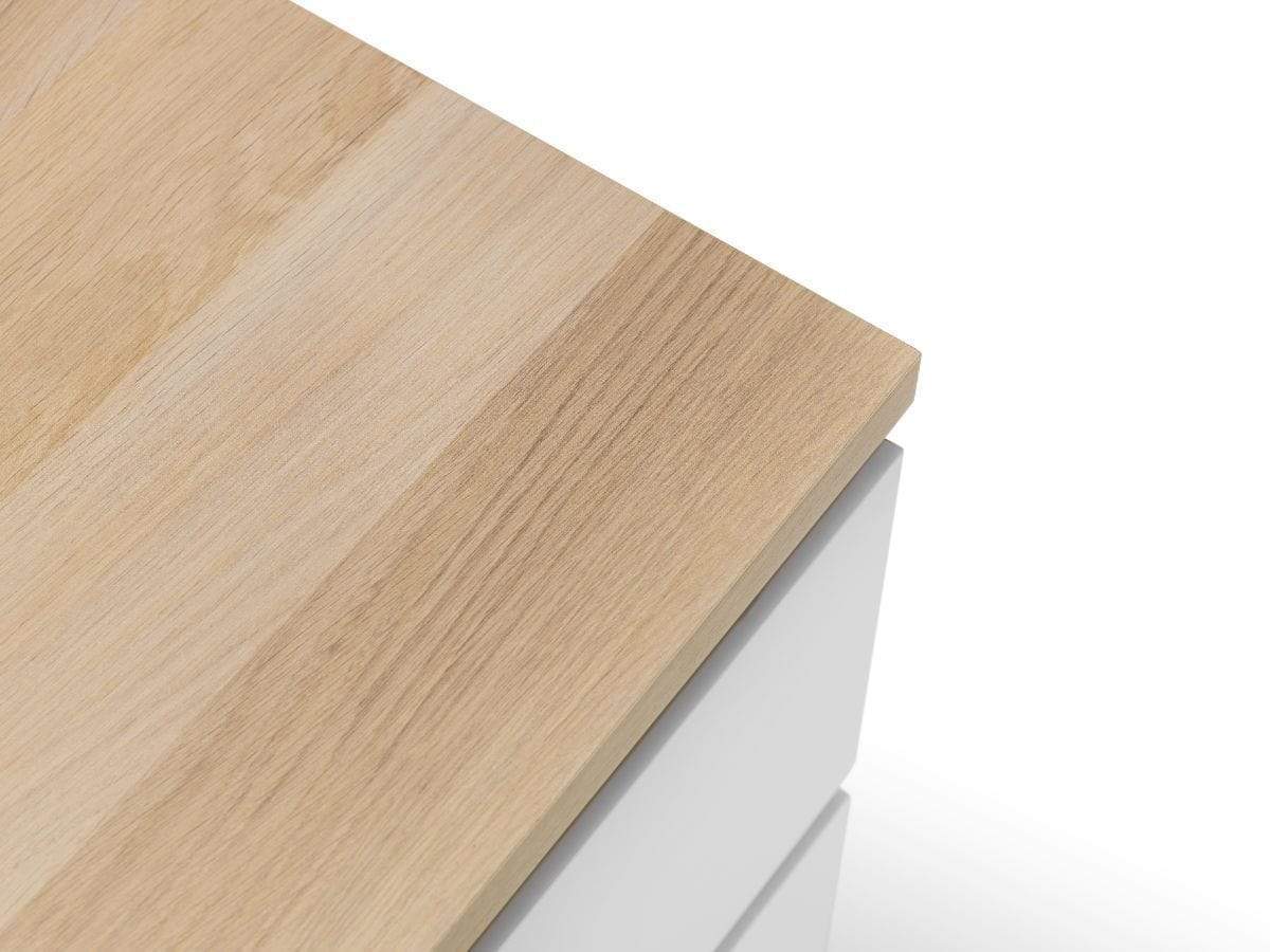 Julian Bowen Bedside Cabinet Jupiter 2 Drawer Bedside White & Oak Bed Kings