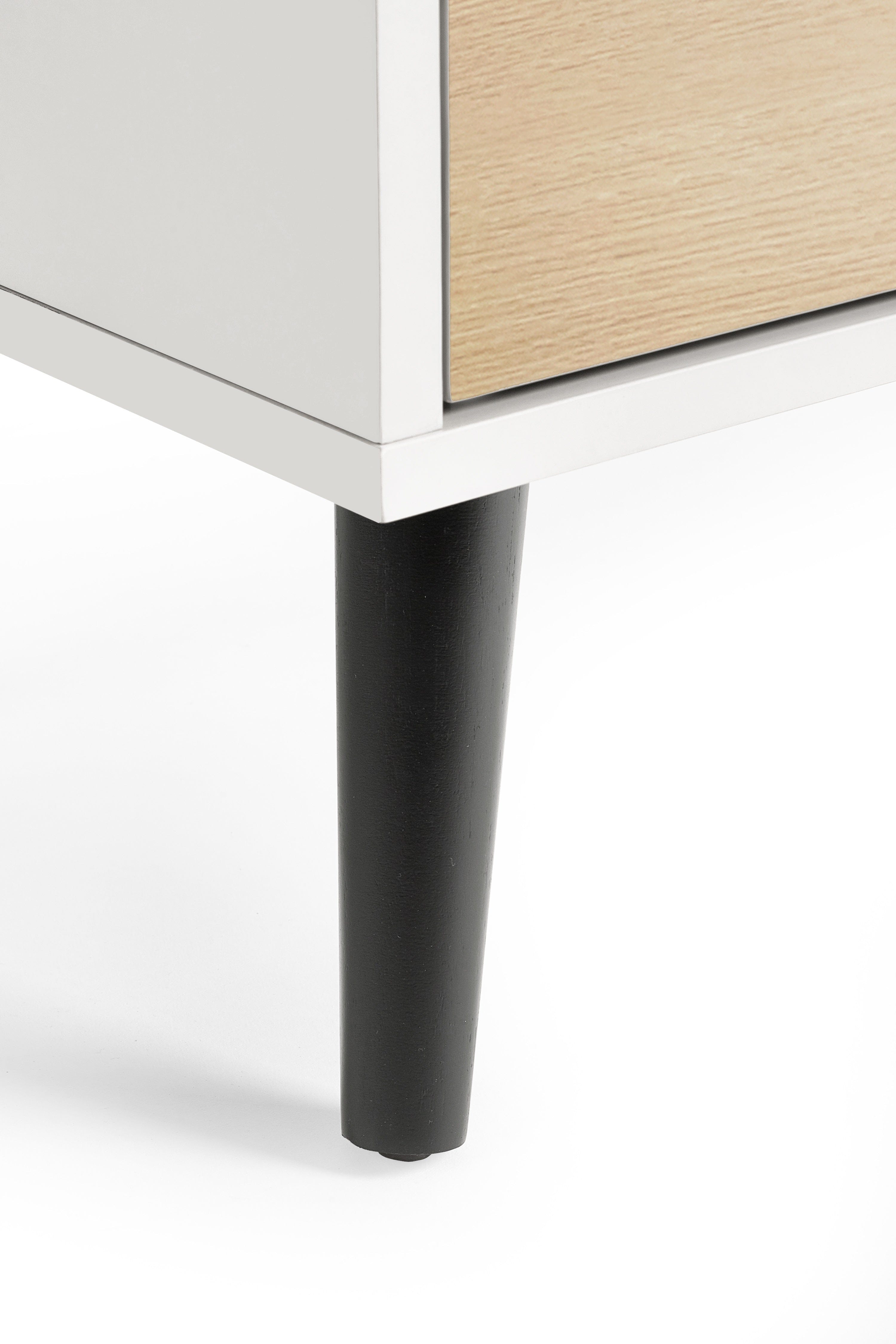 Alba 2 Drawer Bedside - White/Oak – Julian Bowen, view 4