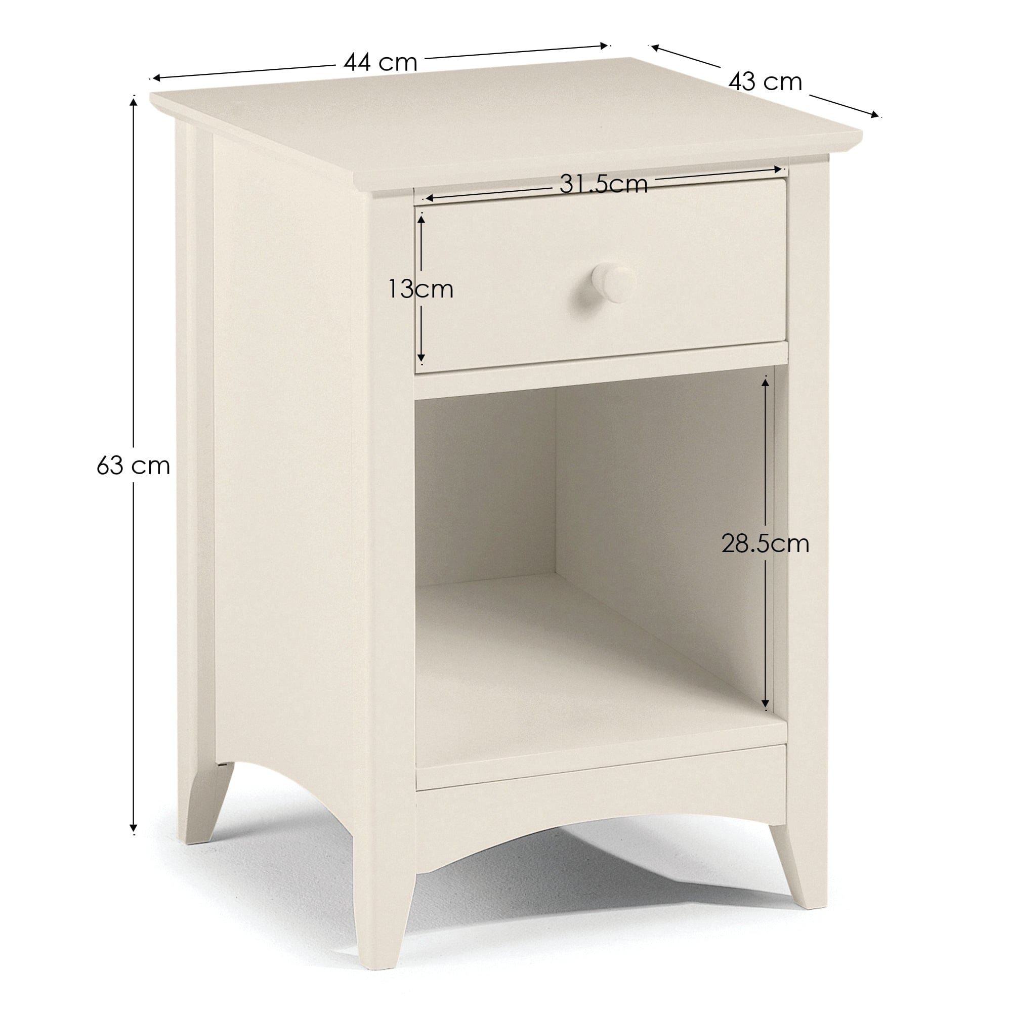 Cameo 1 Drawer Bedside – Julian Bowen, view 4
