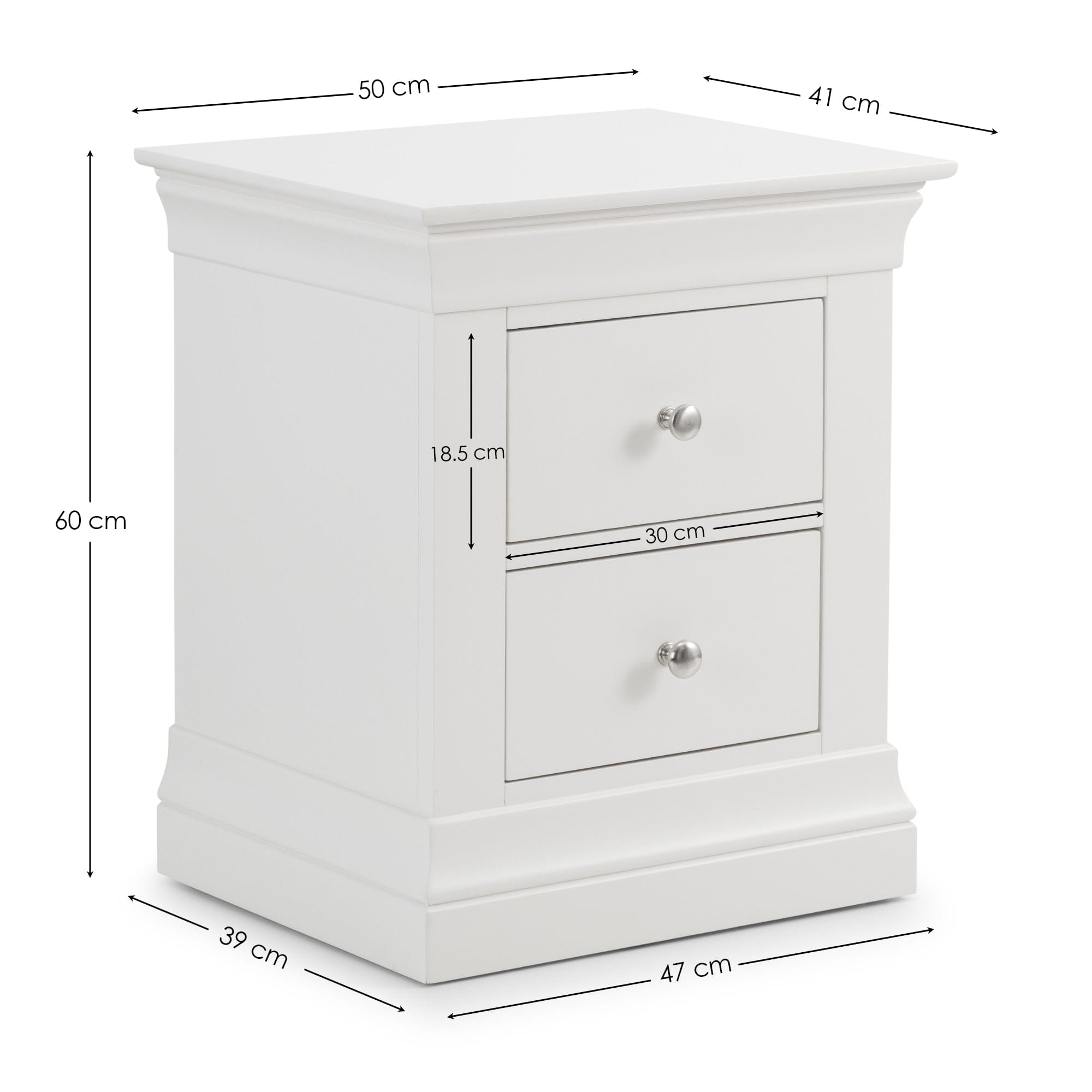Clermont 2 Drawer Bedside Cabinet – Julian Bowen, view 5