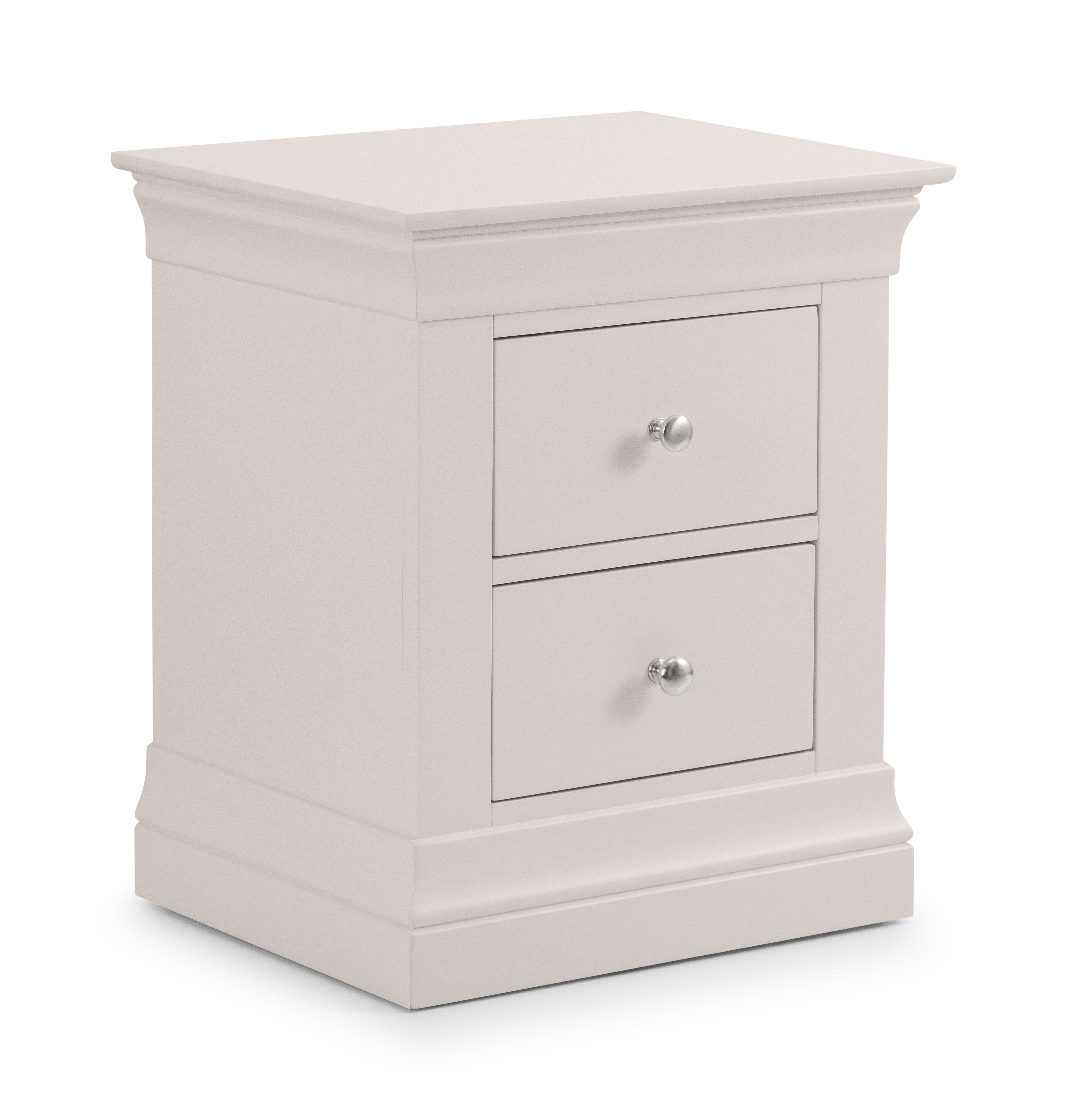 Clermont 2 Drawer Bedside - Light Grey – Julian Bowen