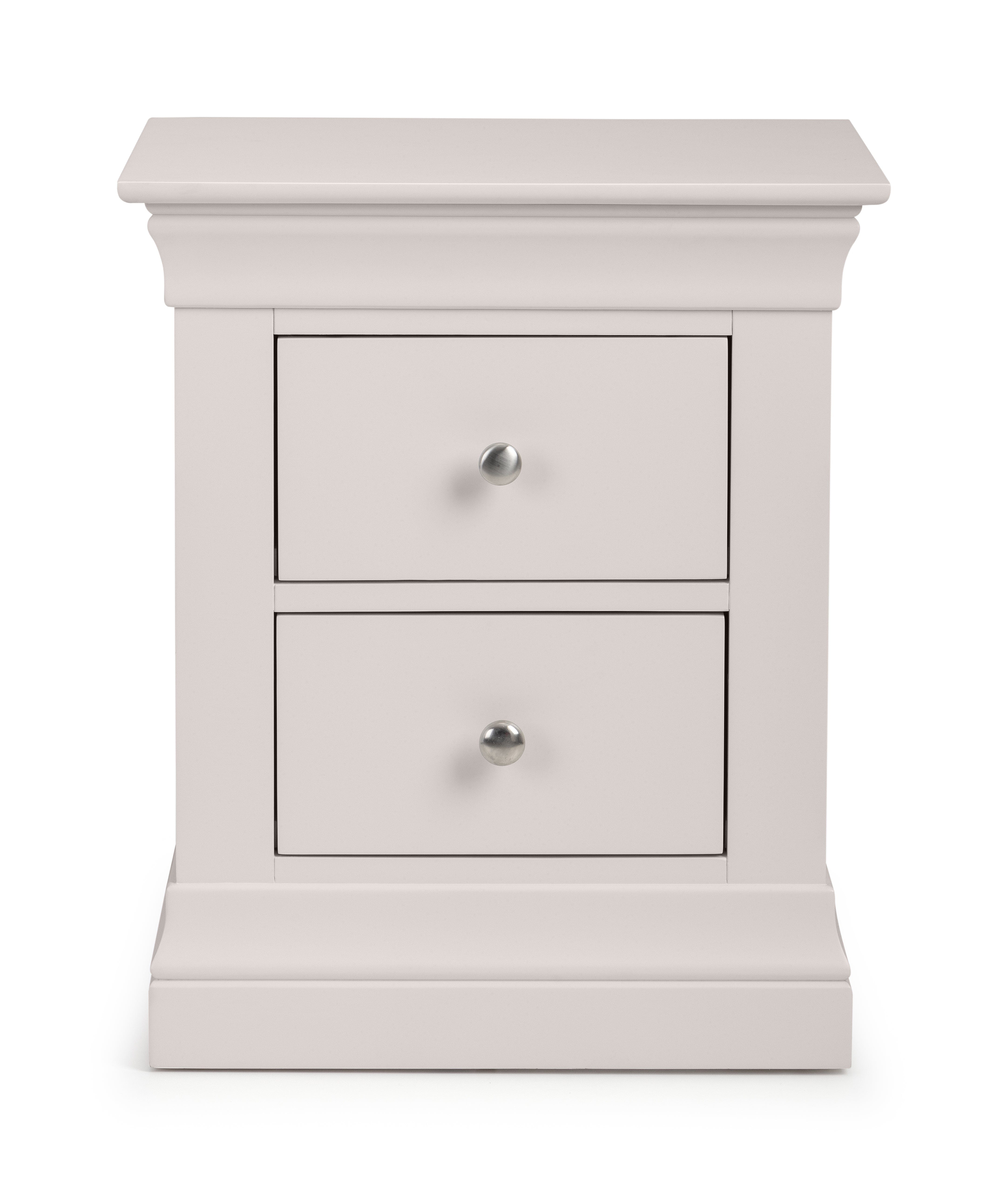 Clermont 2 Drawer Bedside - Light Grey – Julian Bowen, view 3